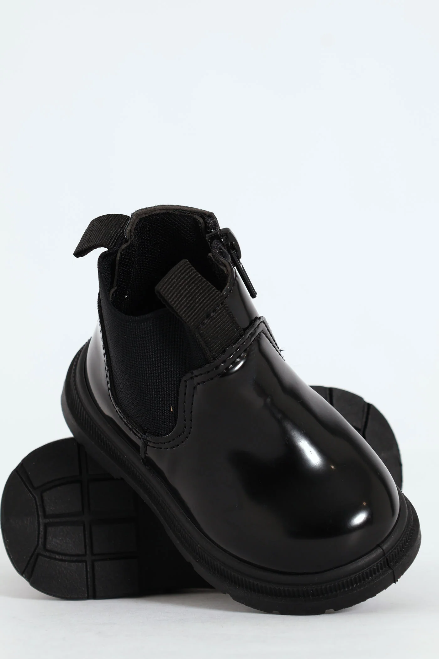Baby Girls Patent Boot - Black - Image 4