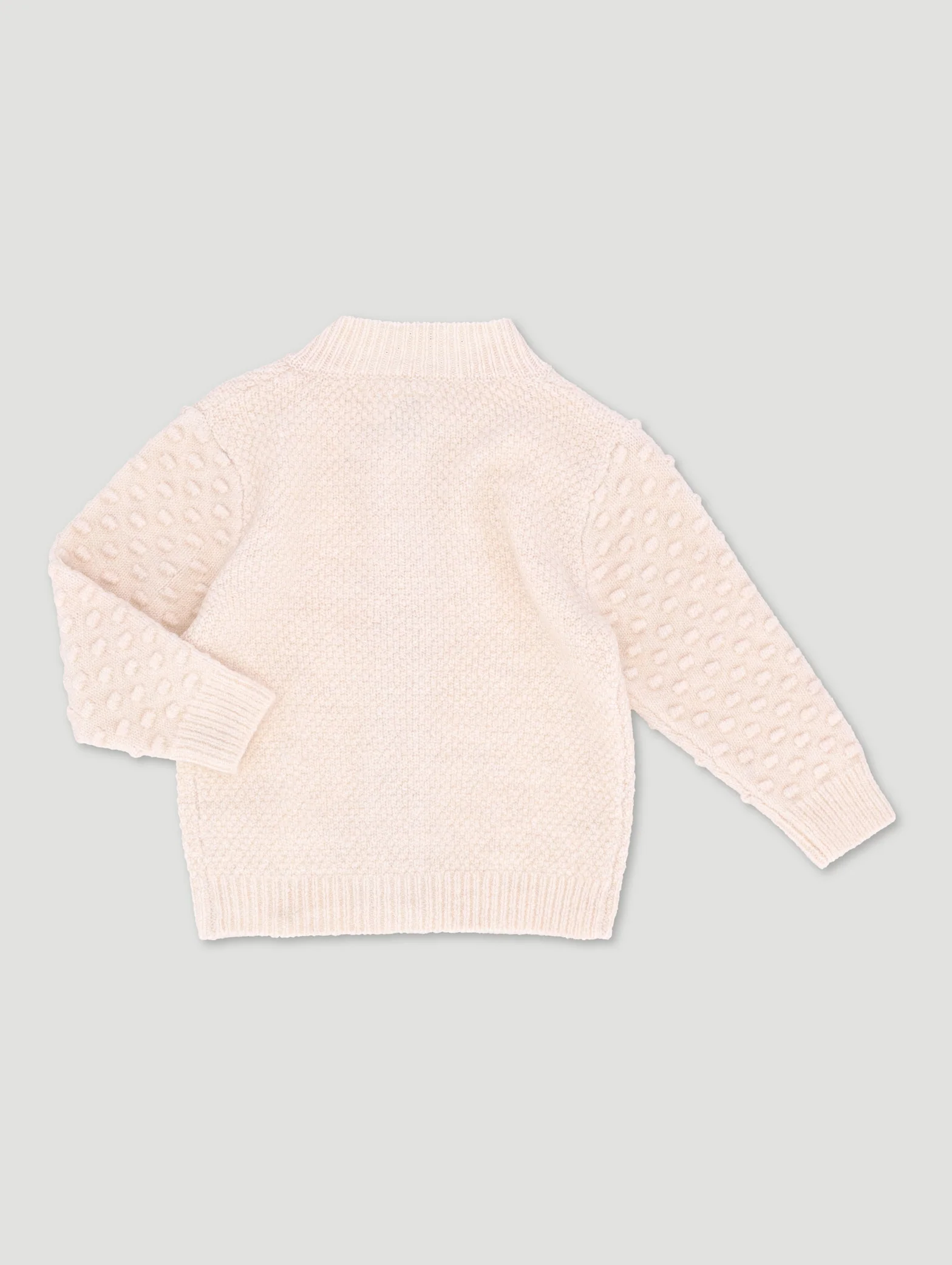 Baby Girls  Popcorn Knit Pullover - Cream - Image 2