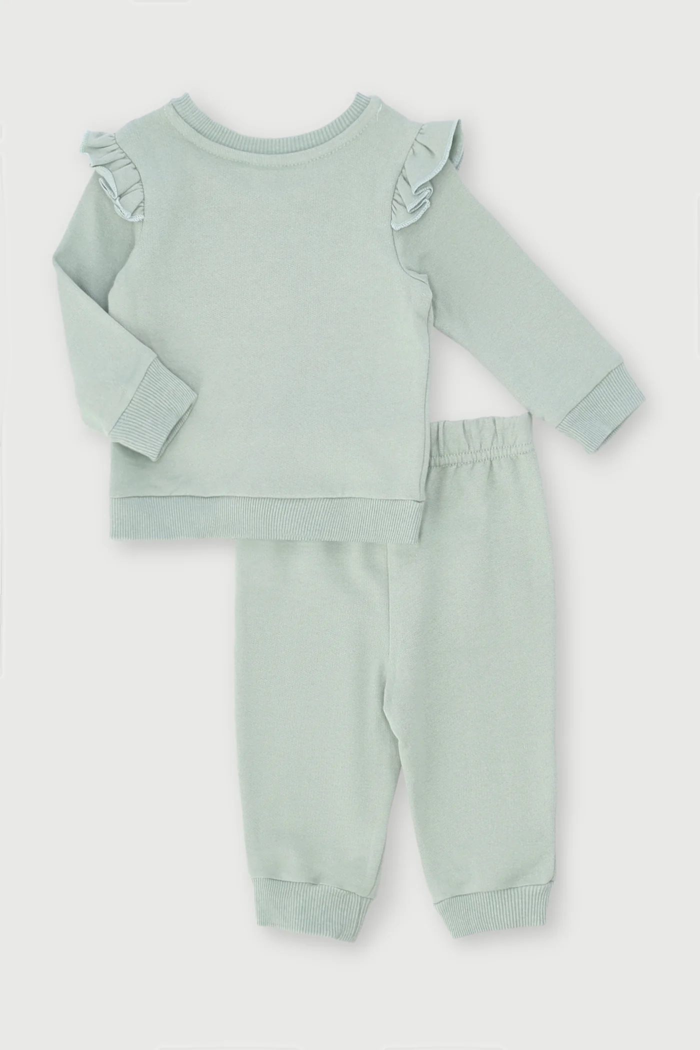 Baby Girls Print Tracksuit - Sage - Image 2
