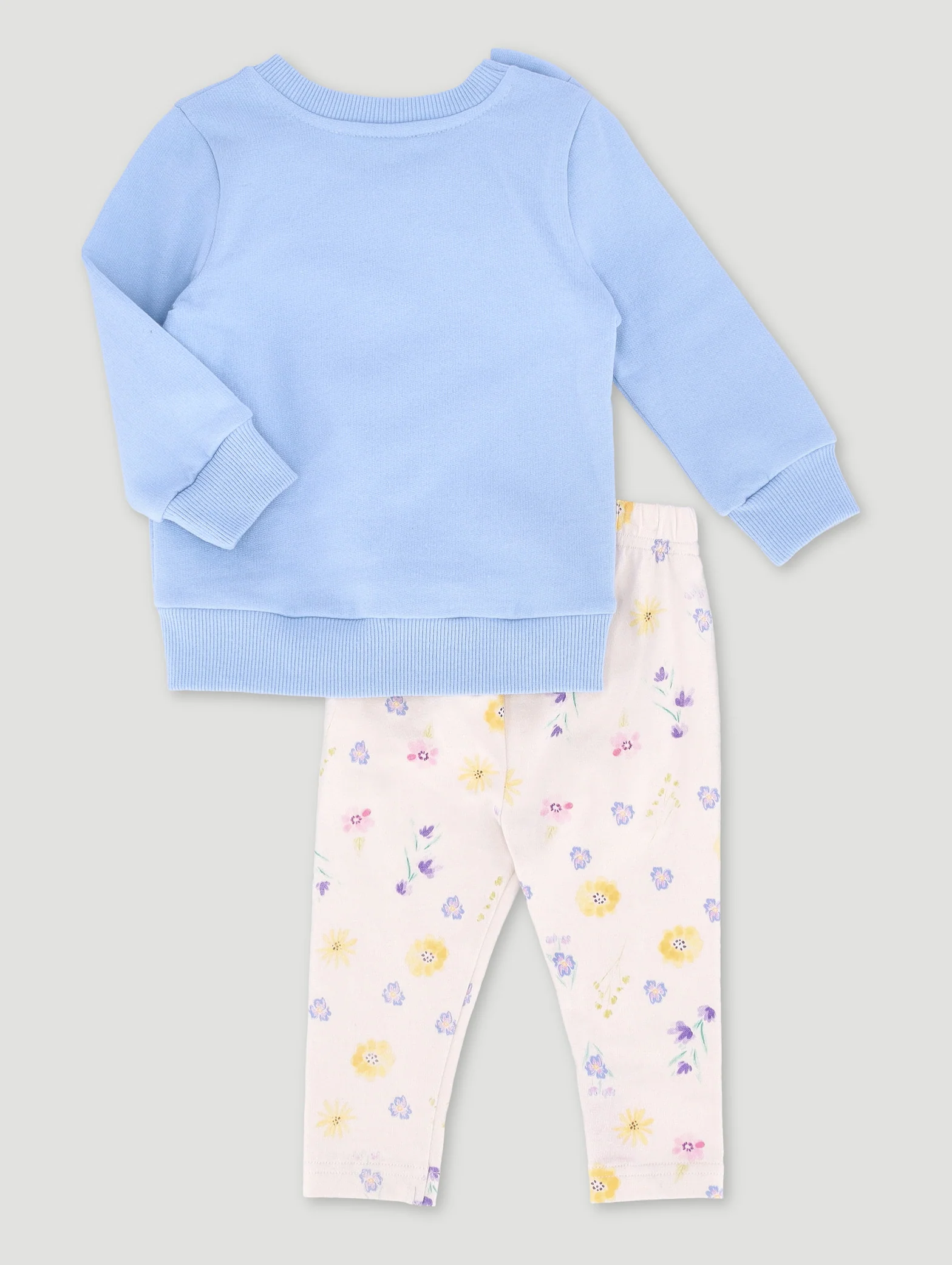 Baby Girls Ribbon Top & Legging Set - Blue - Image 2