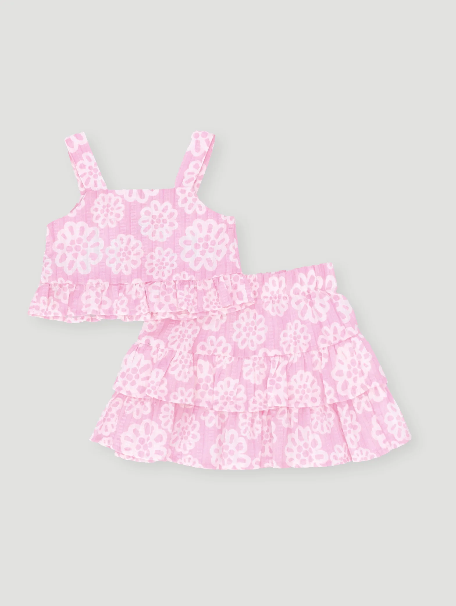 Baby Girls Seersucker Set - Dusty Pink - Image 2