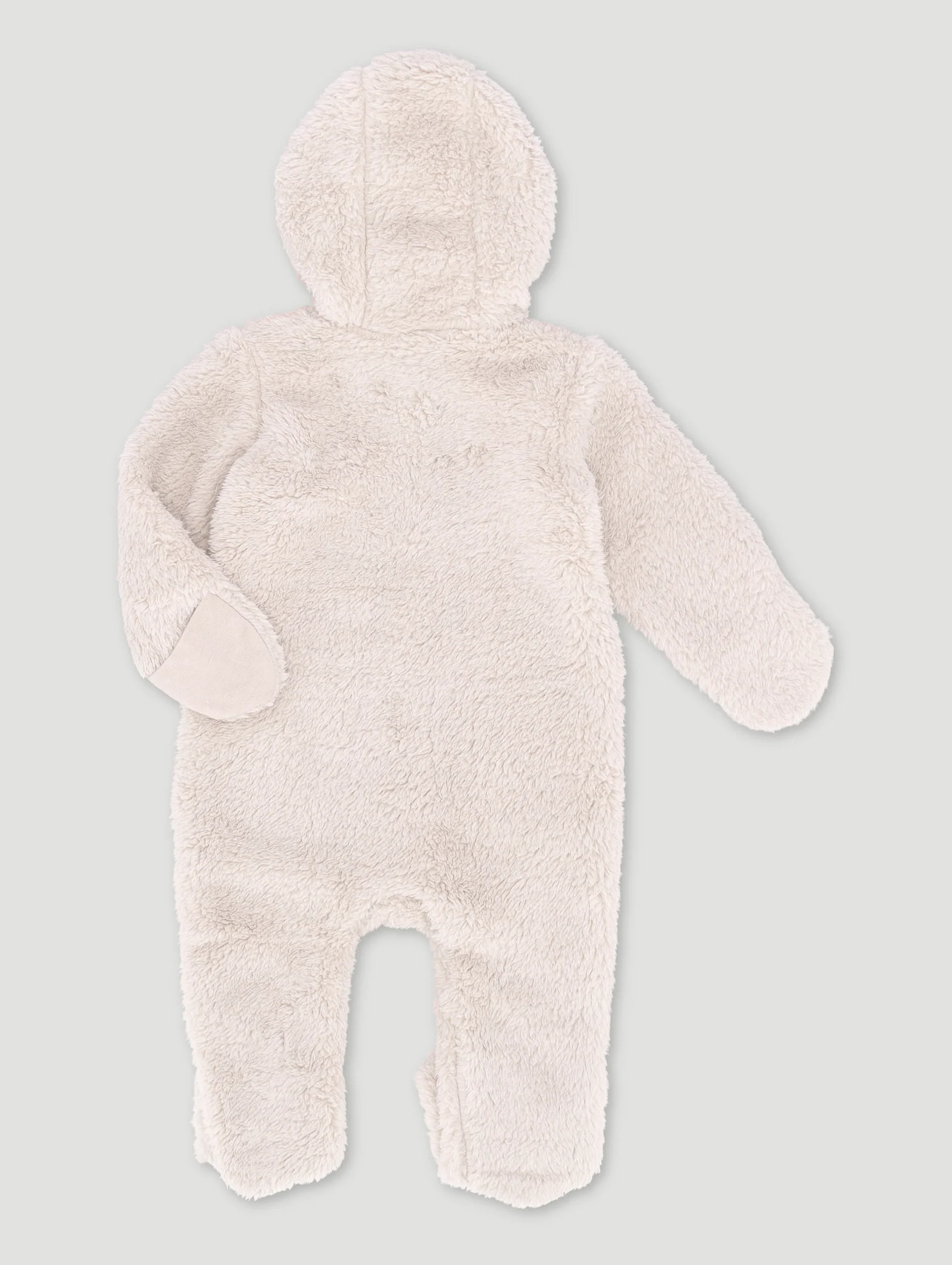 Baby Girls Sherpa Bear Sleepsuit - Stone - Image 3