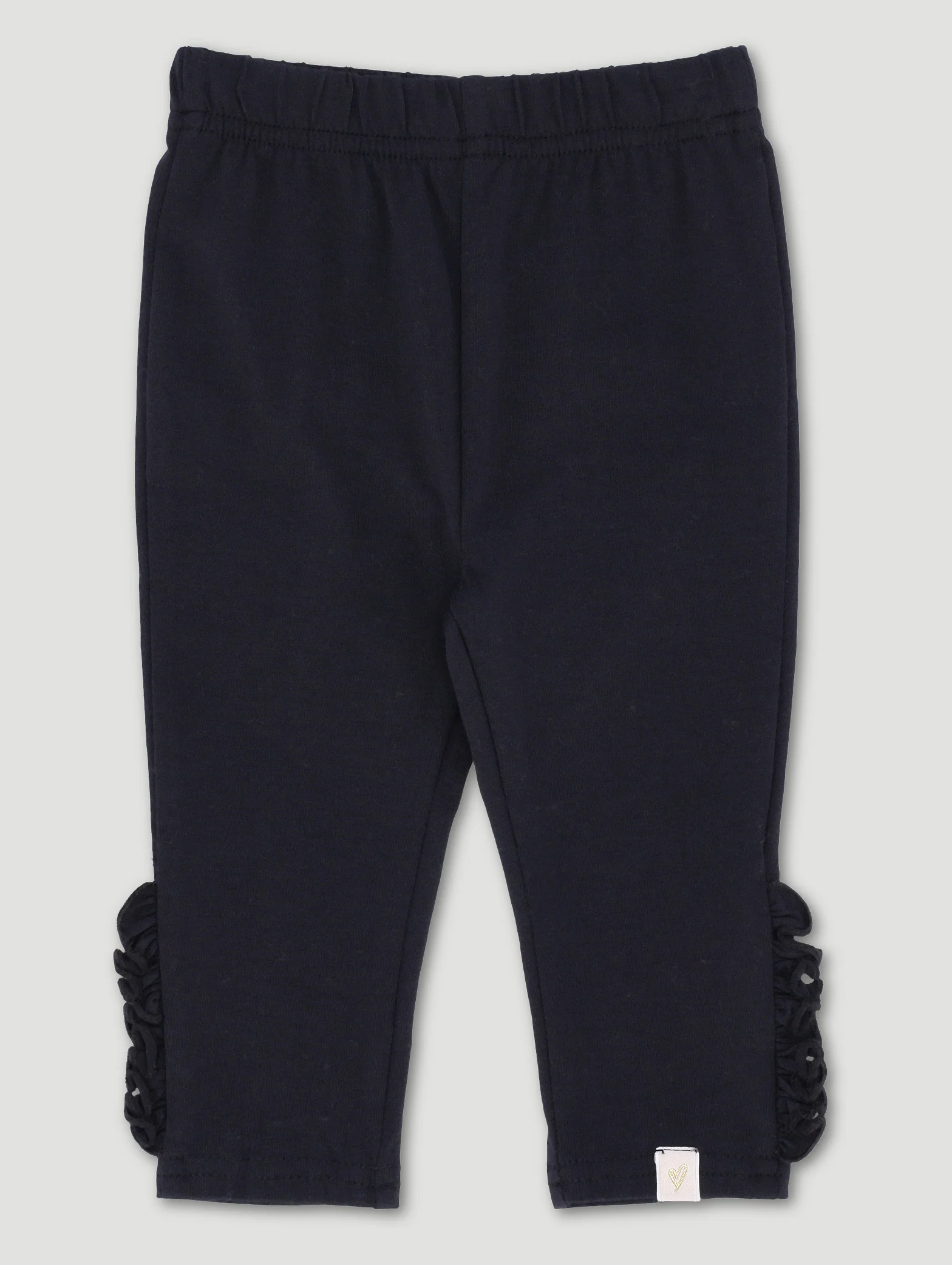 Baby Girls Single Frill Legging - Black - Image 2