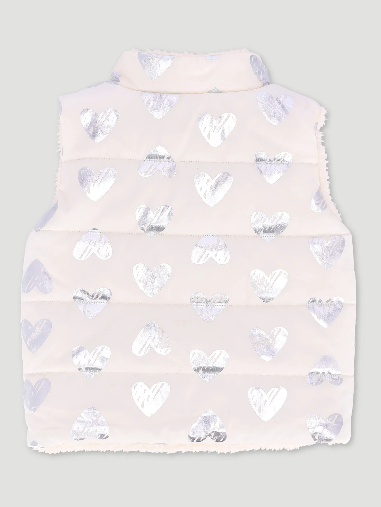 Baby Girls Sleeveless Print Jacket - Off White - Image 2