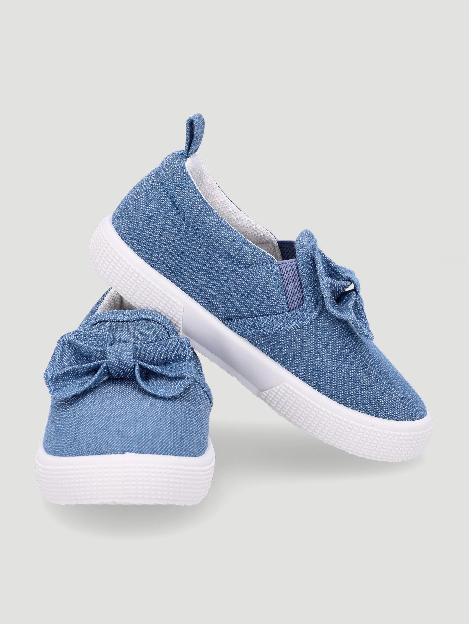 Baby Girls Slip On With Bow - Denim - Image 2