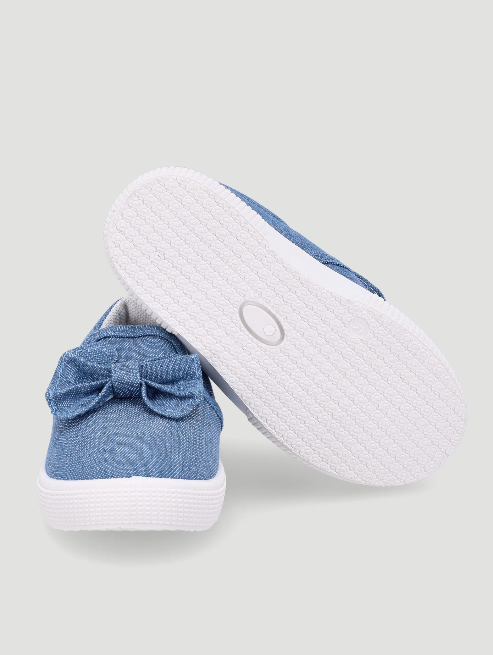 Baby Girls Slip On With Bow - Denim - Image 4