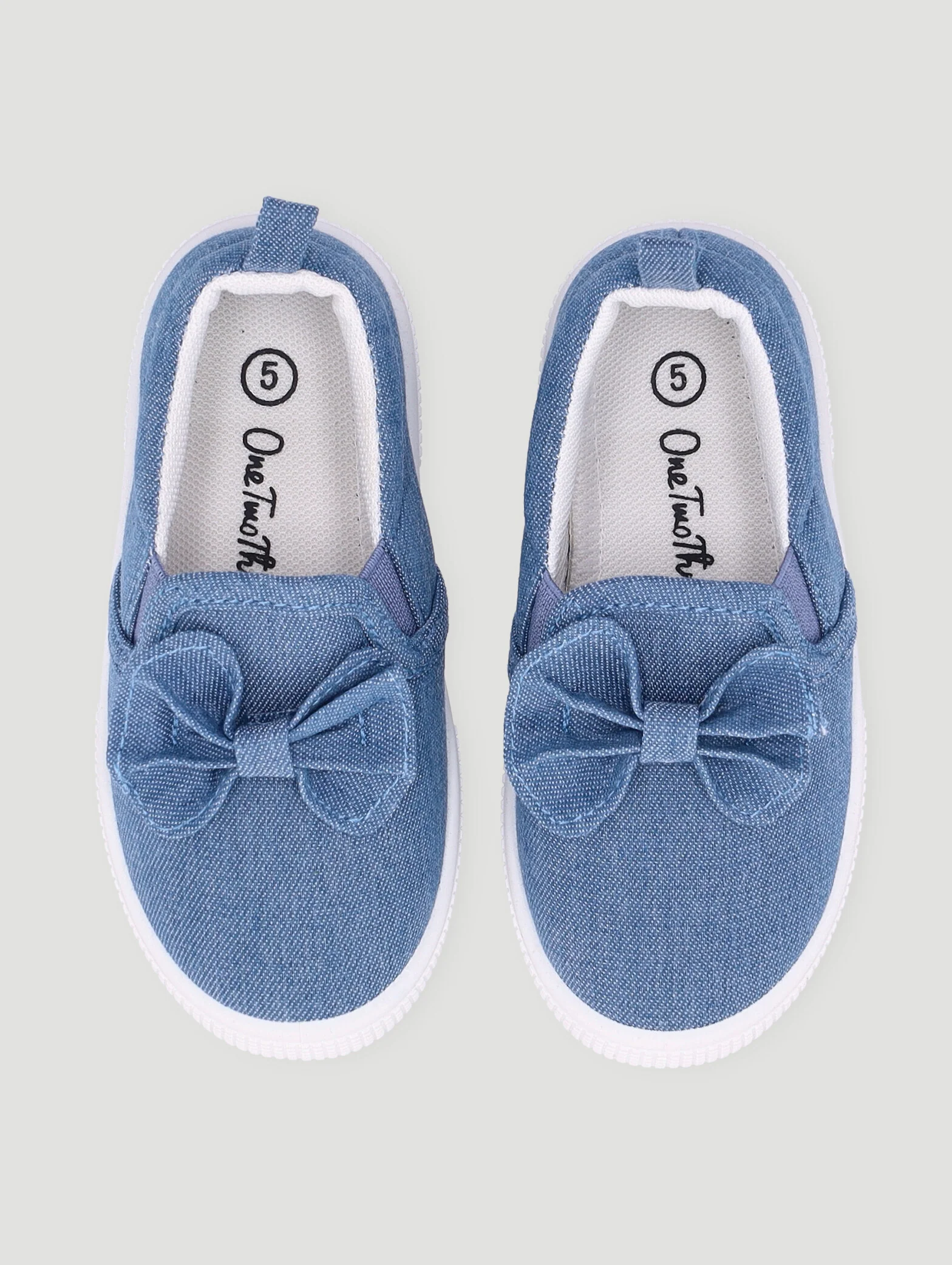 Baby Girls Slip On With Bow - Denim - Image 5