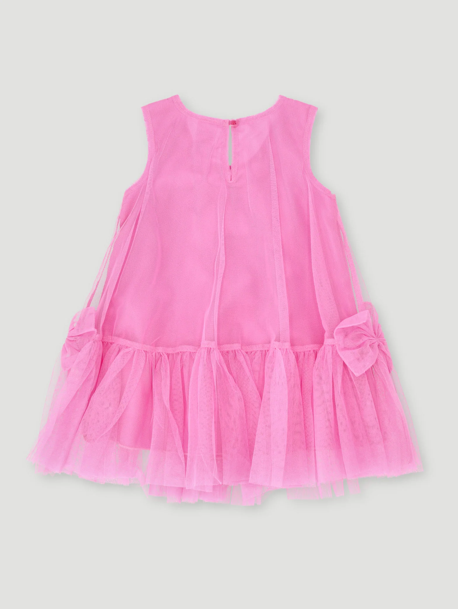Baby Girls Smart Mesh With Bows Dress - Pink - Image 2