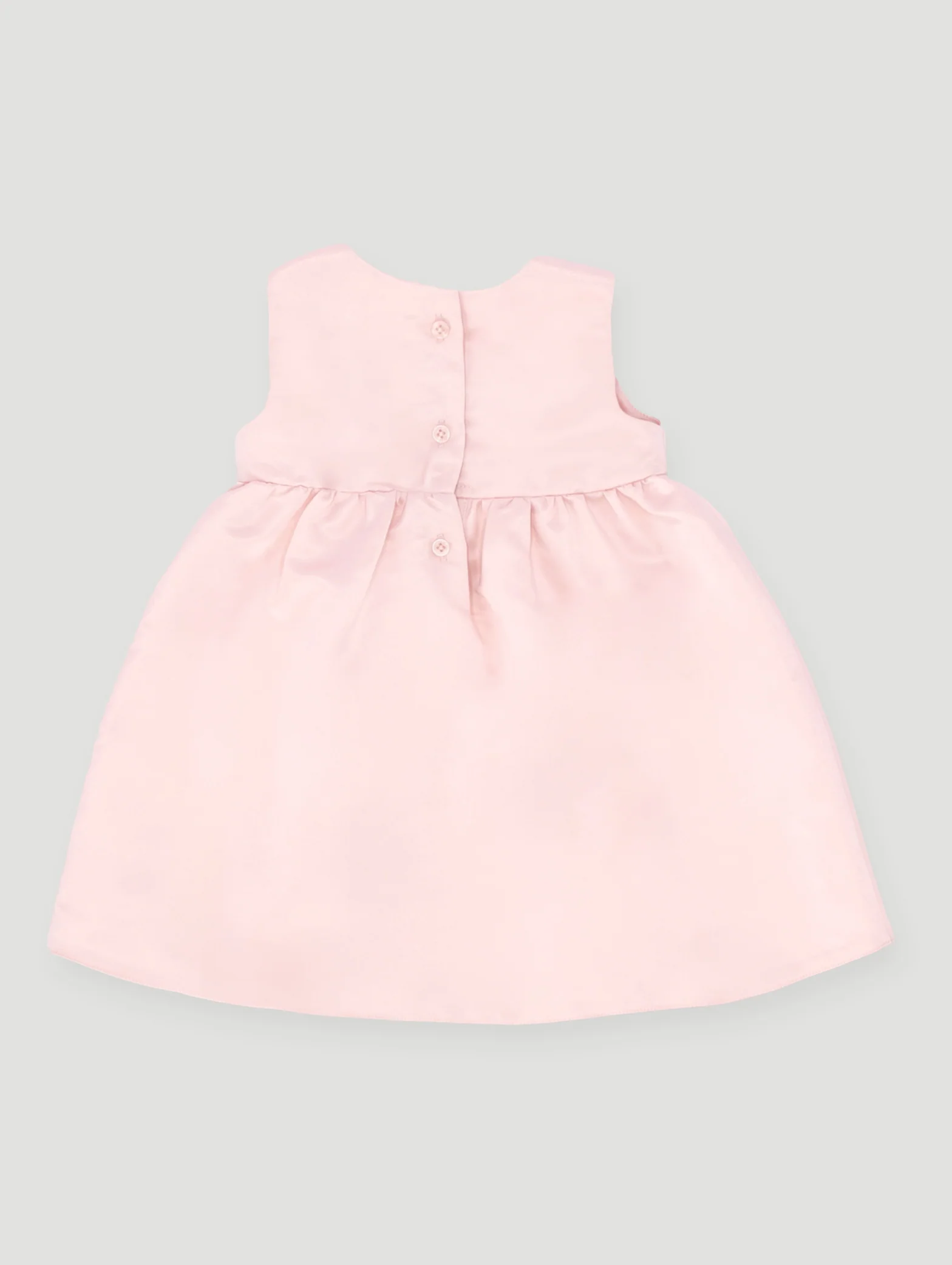 Baby Girls Smart Satin Bow Dress - Dusty Pink - Image 2