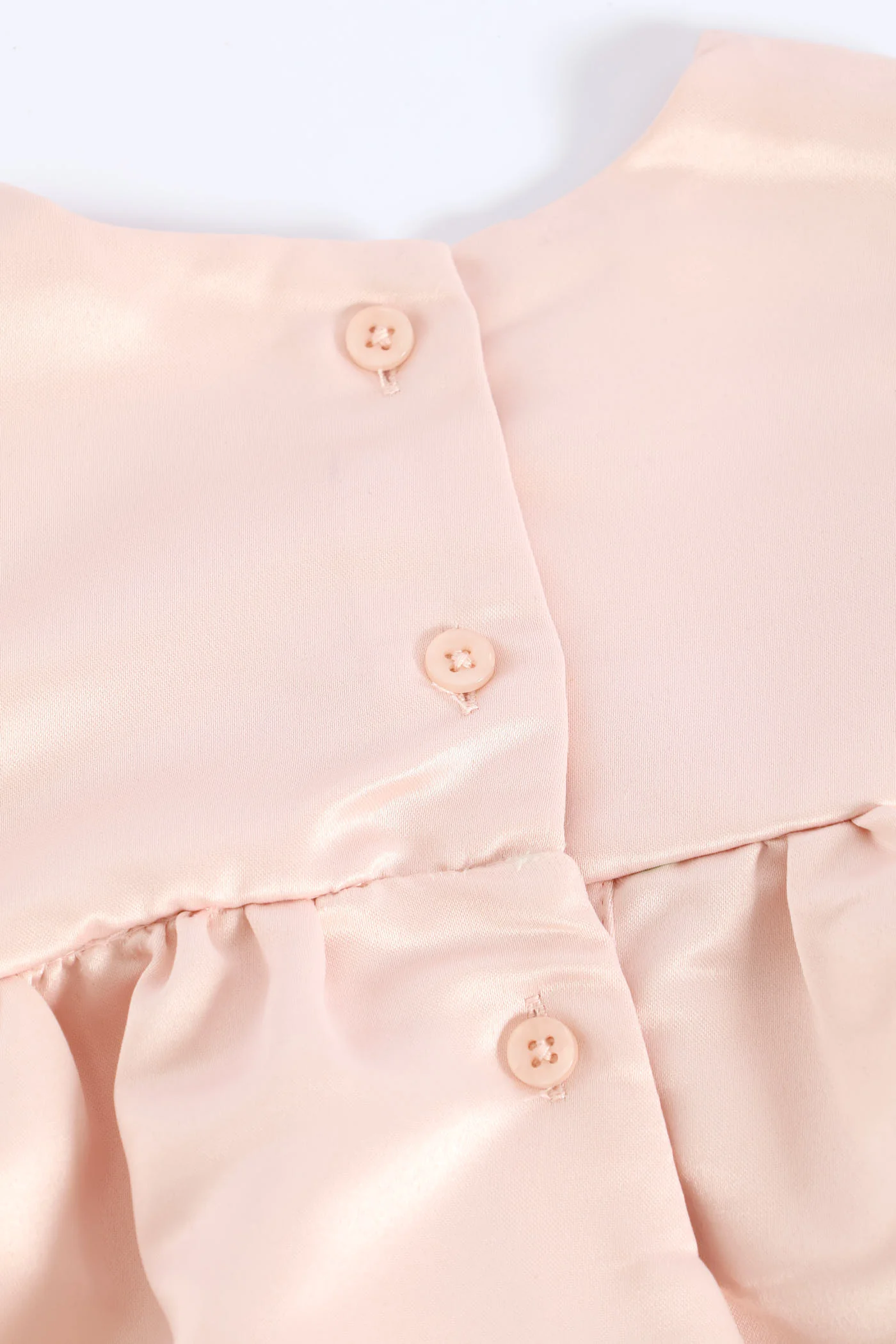 Baby Girls Smart Satin Bow Dress - Dusty Pink - Image 4