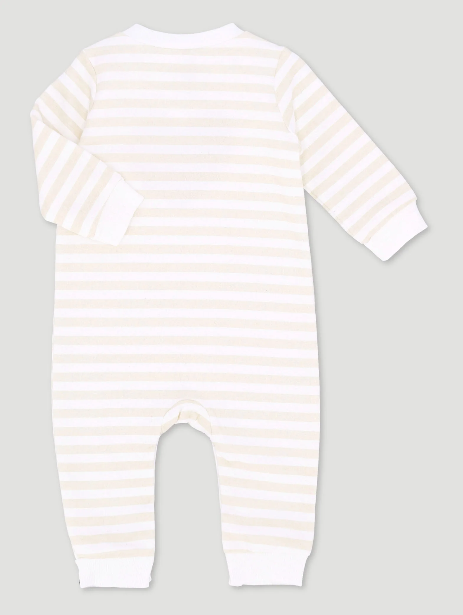 Baby Girls Stripe Sleepsuit - Stone - Image 2