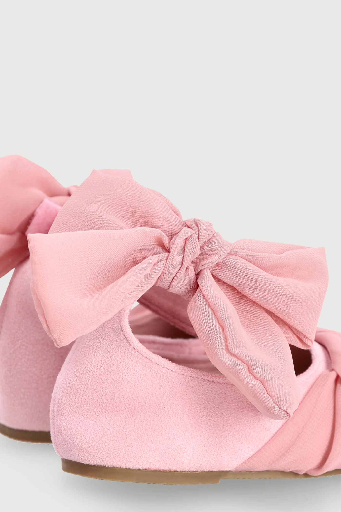 Baby Girls Suede Chiffon Pump - Pink Nude - Image 2