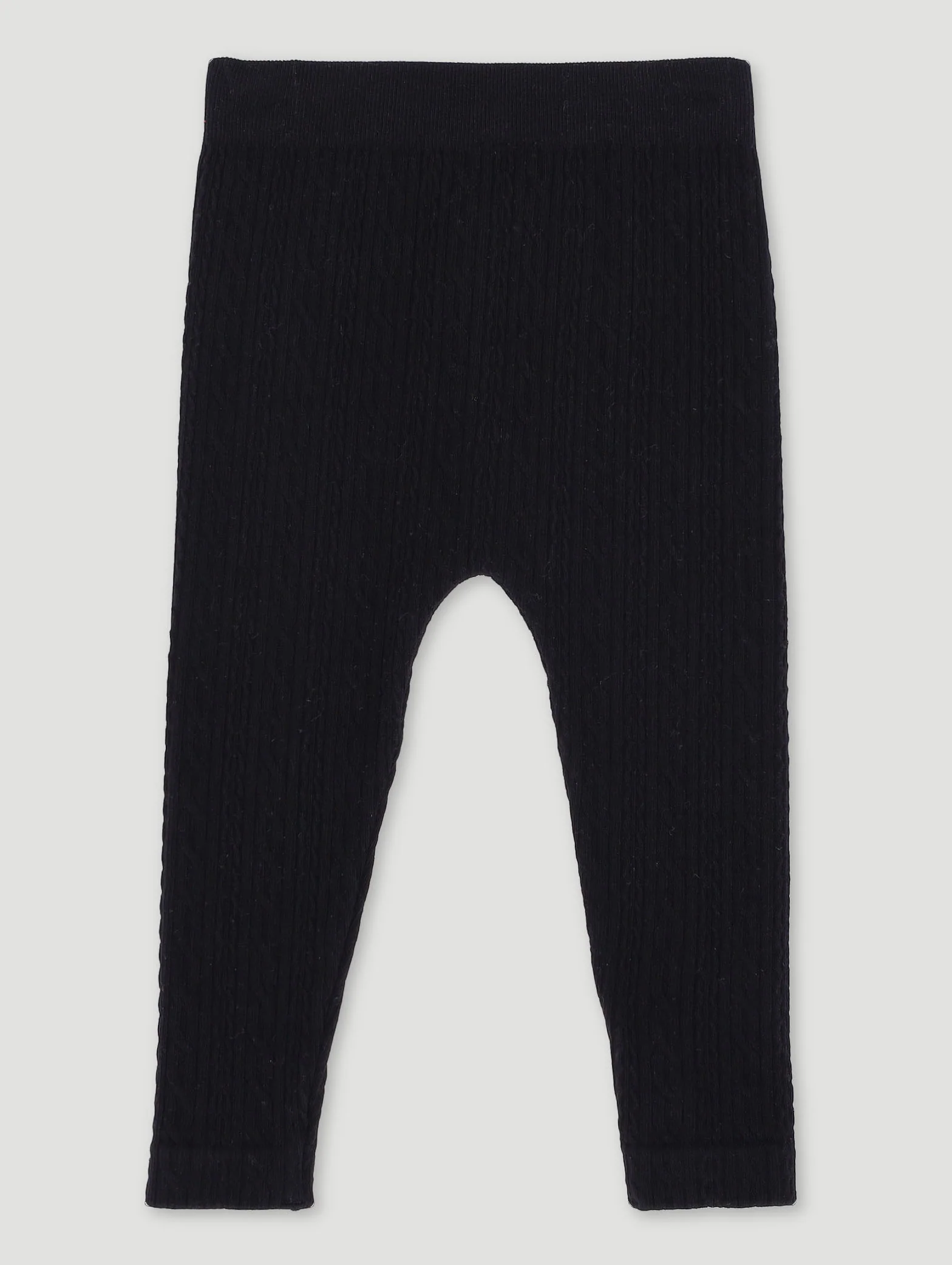 Baby Girls Textured Cable Legging - Black - Image 2