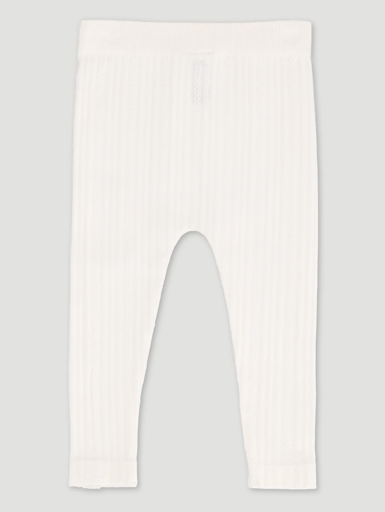 Baby Girls Textured Cable Legging - Cream - Image 2