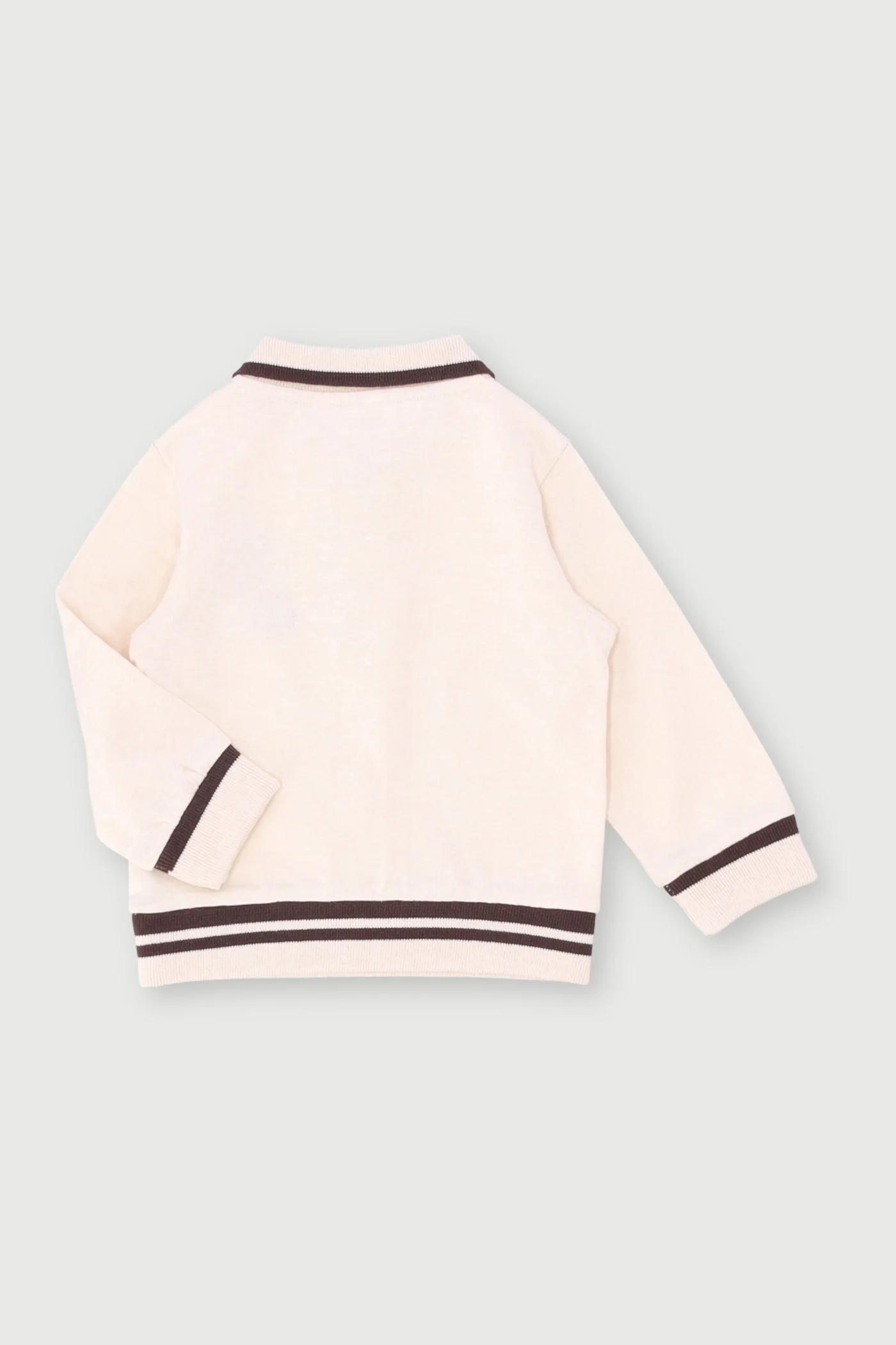 Baby Girls Towelling Long Sleeve Flower Top - Cream - Image 2
