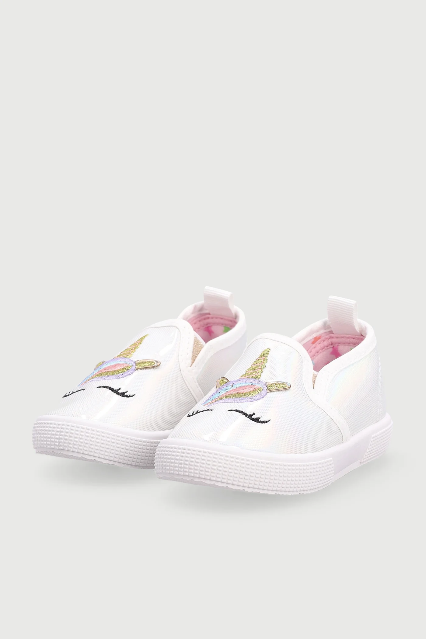 Baby Girls Unicorn Slip On Sneaker - White - Image 2