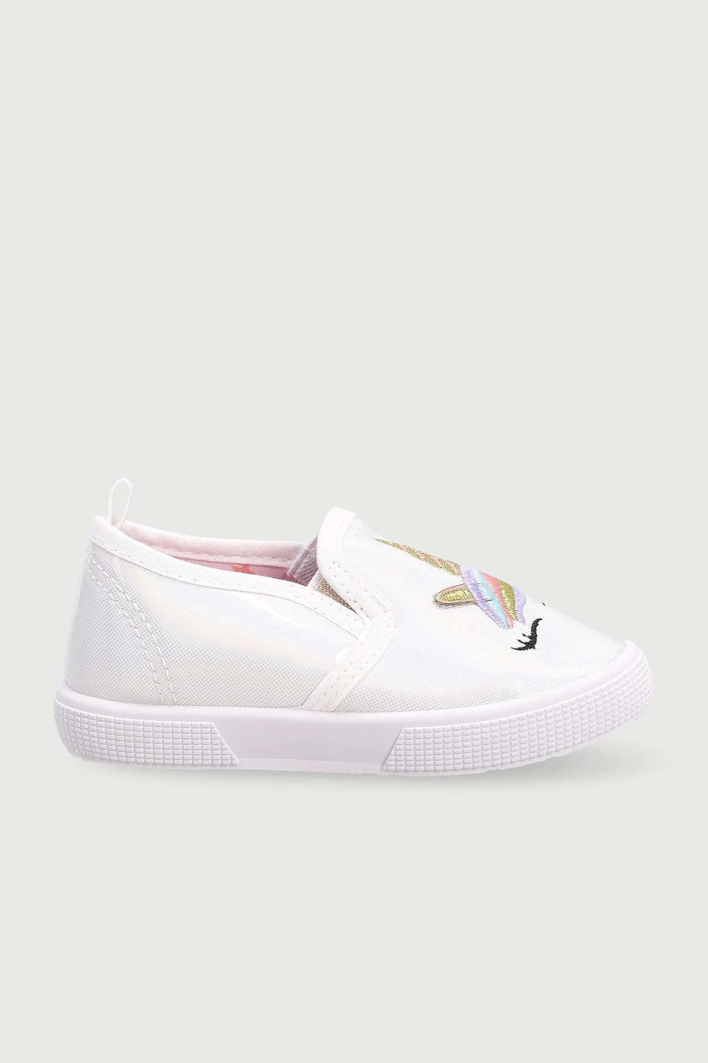 Baby Girls Unicorn Slip On Sneaker - White - Image 3