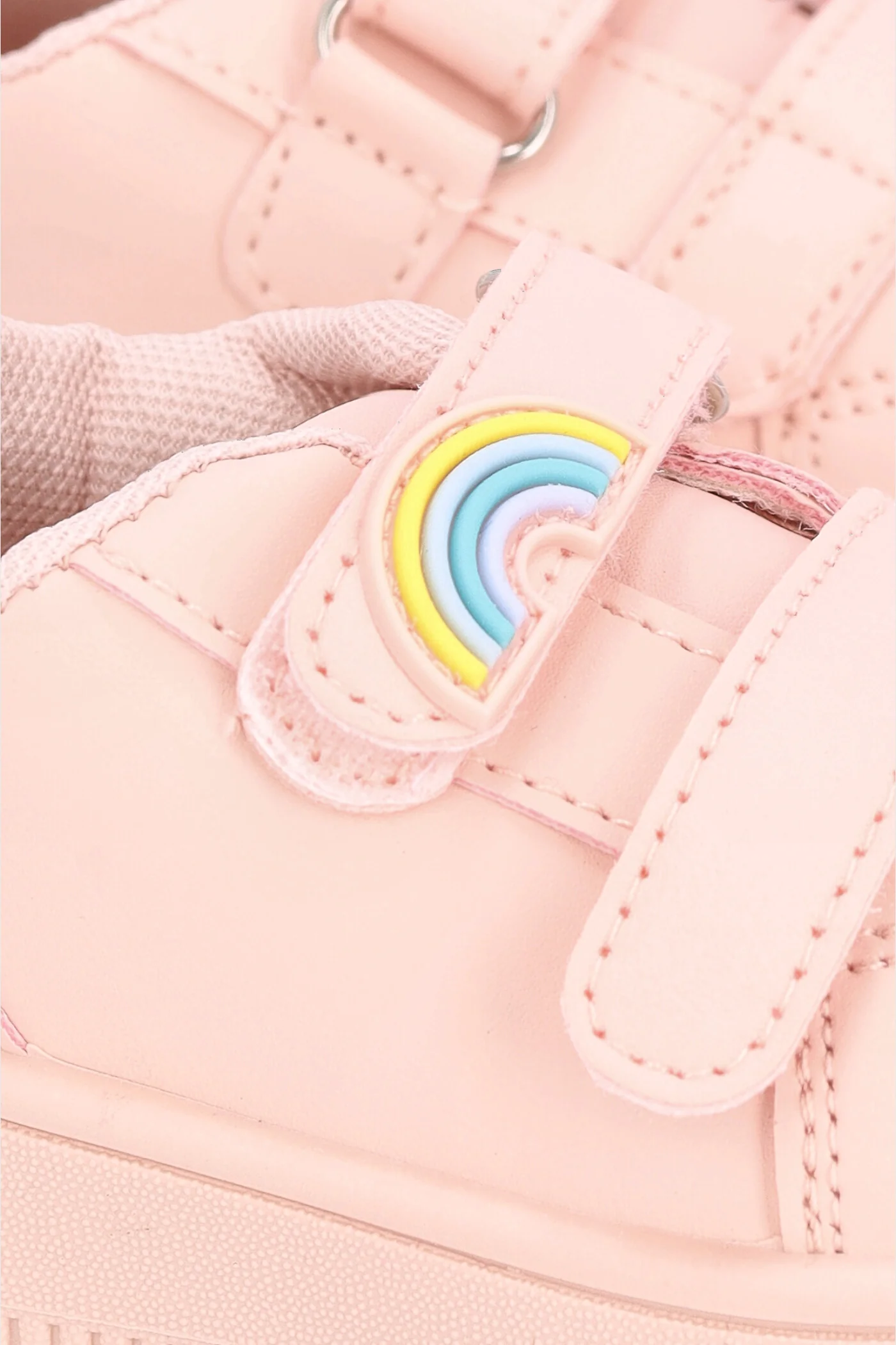 Baby Girls Velcro Sneaker - Peach - Image 2