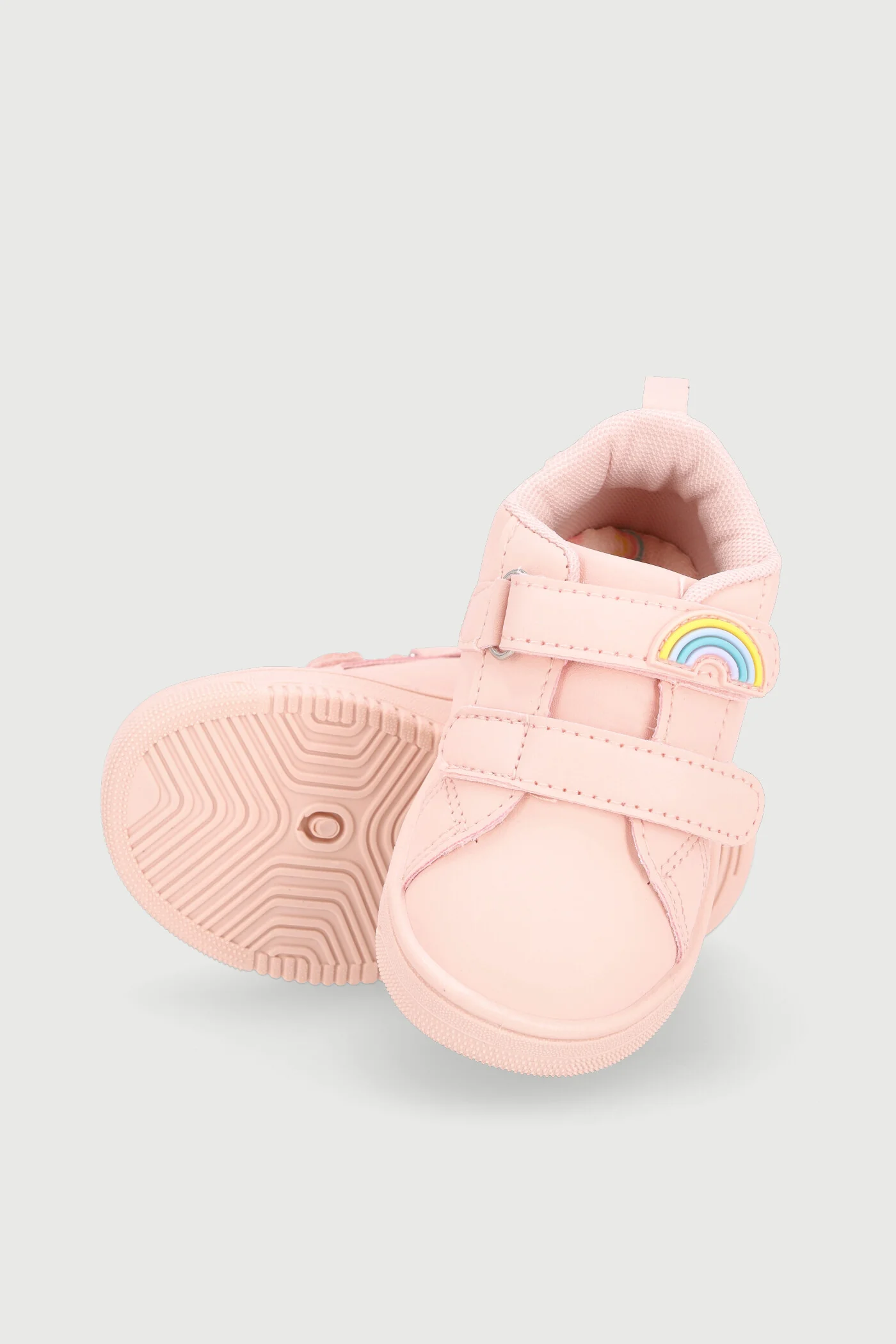 Baby Girls Velcro Sneaker - Peach - Image 5