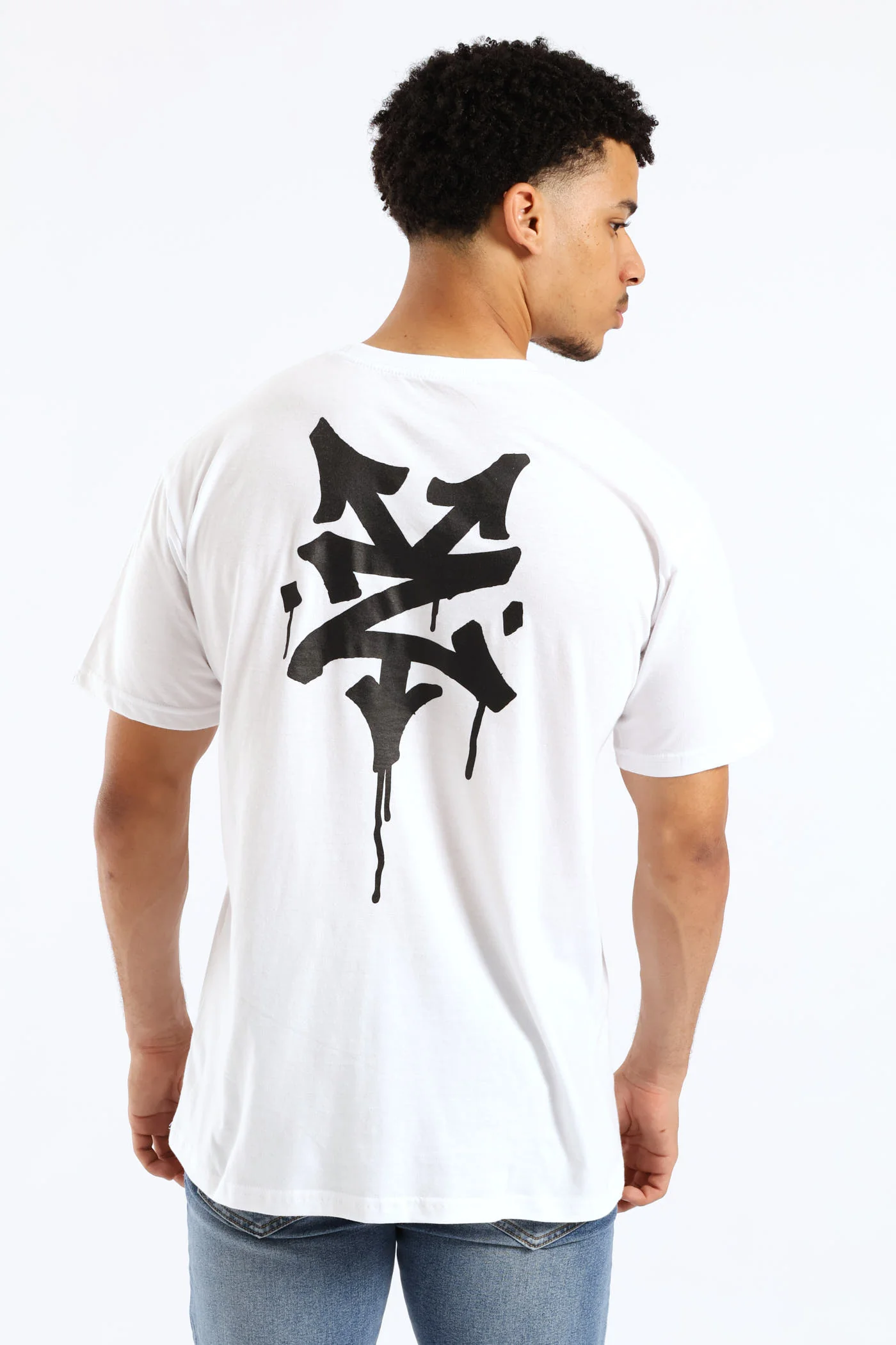 Back Print Logo Tee - White - Image 2