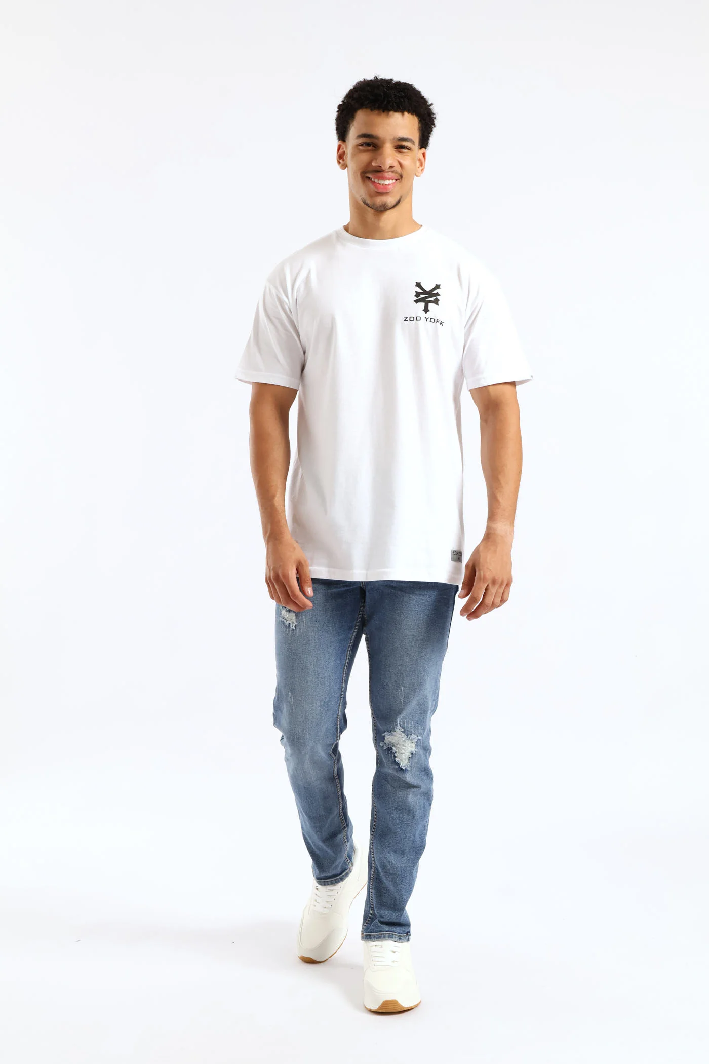 Back Print Logo Tee - White - Image 5