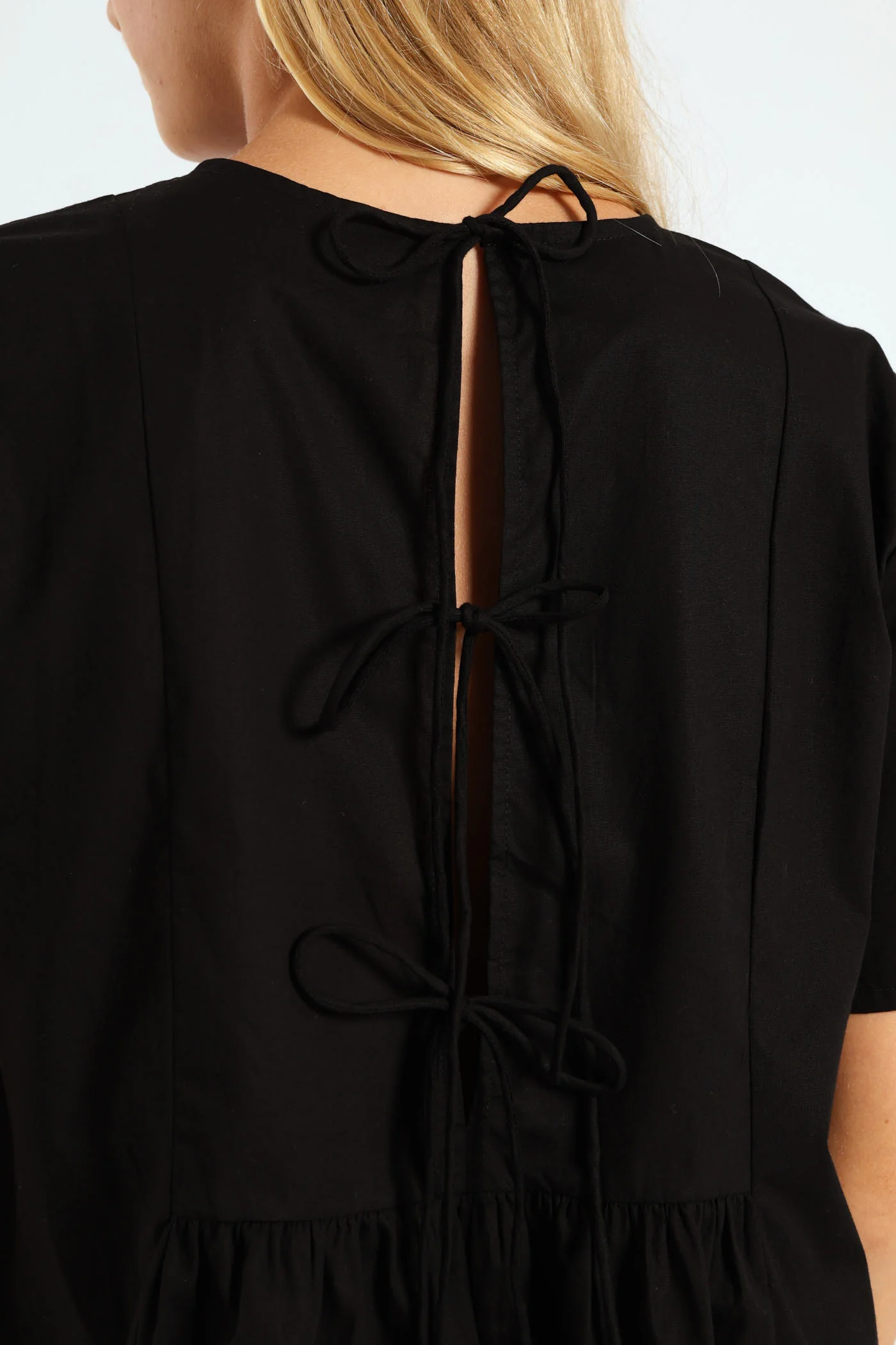Back Tie Panel Dress - Black - Image 2