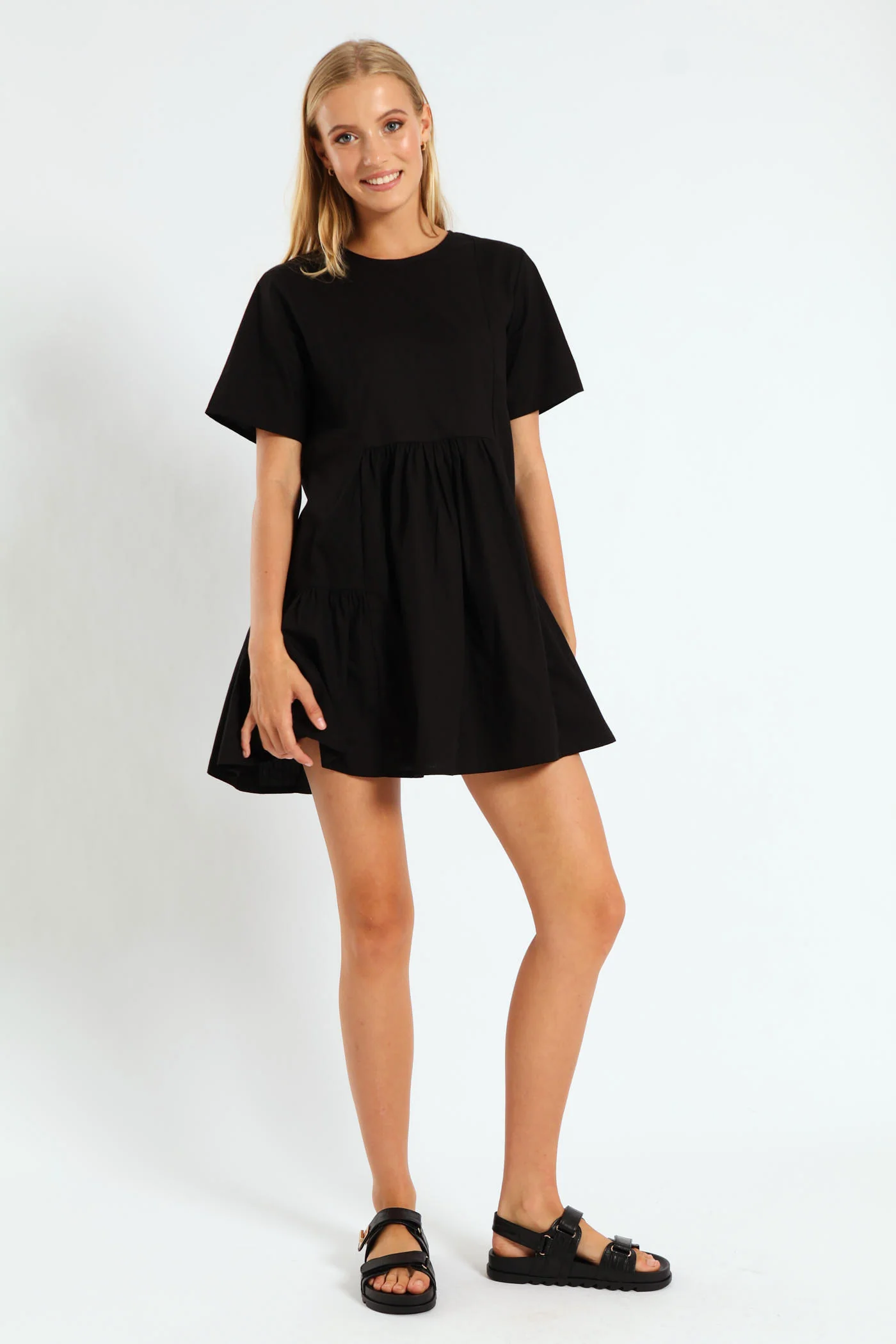 Back Tie Panel Dress - Black - Image 3