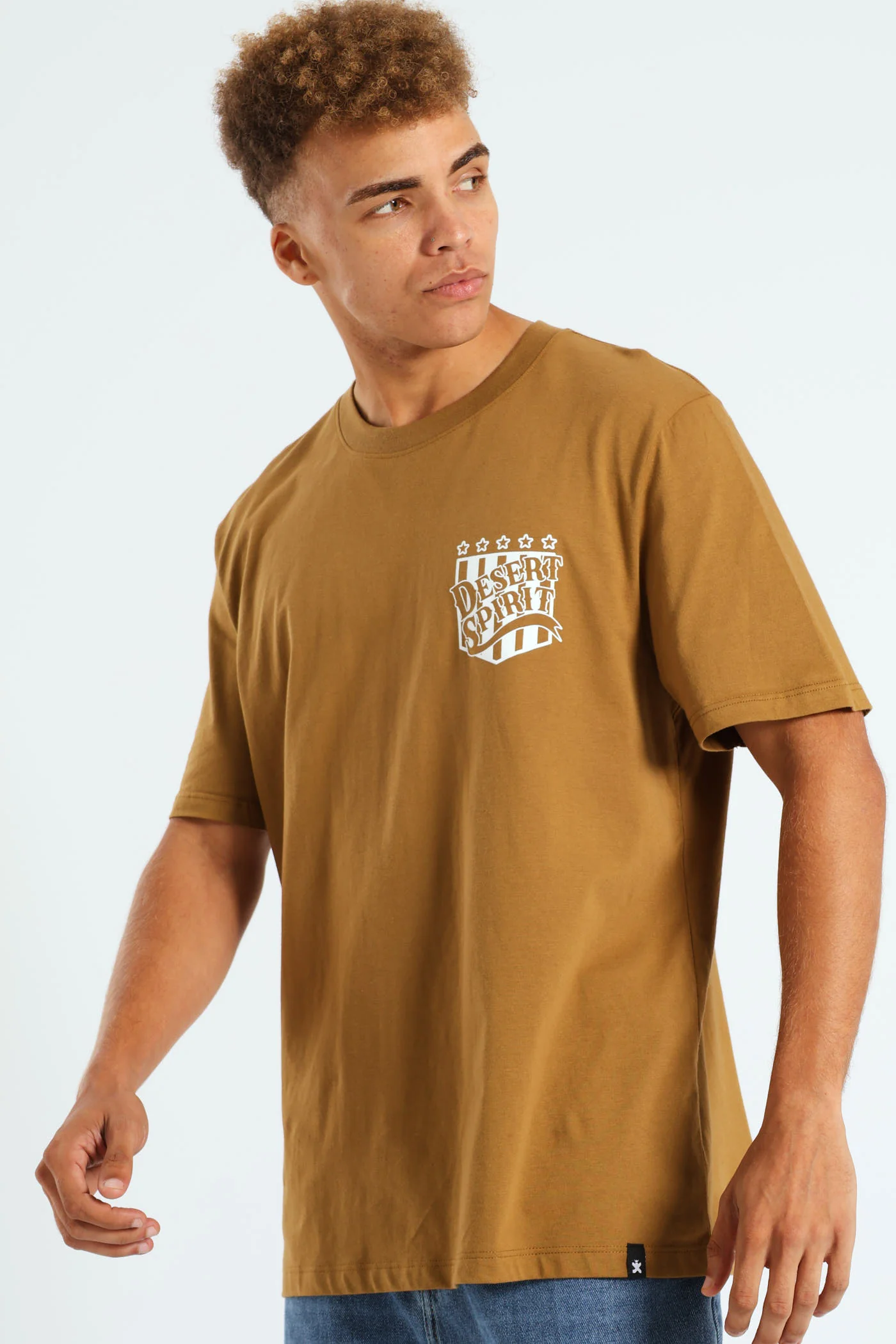 Badge Front & Back Tee - Khaki - Image 3