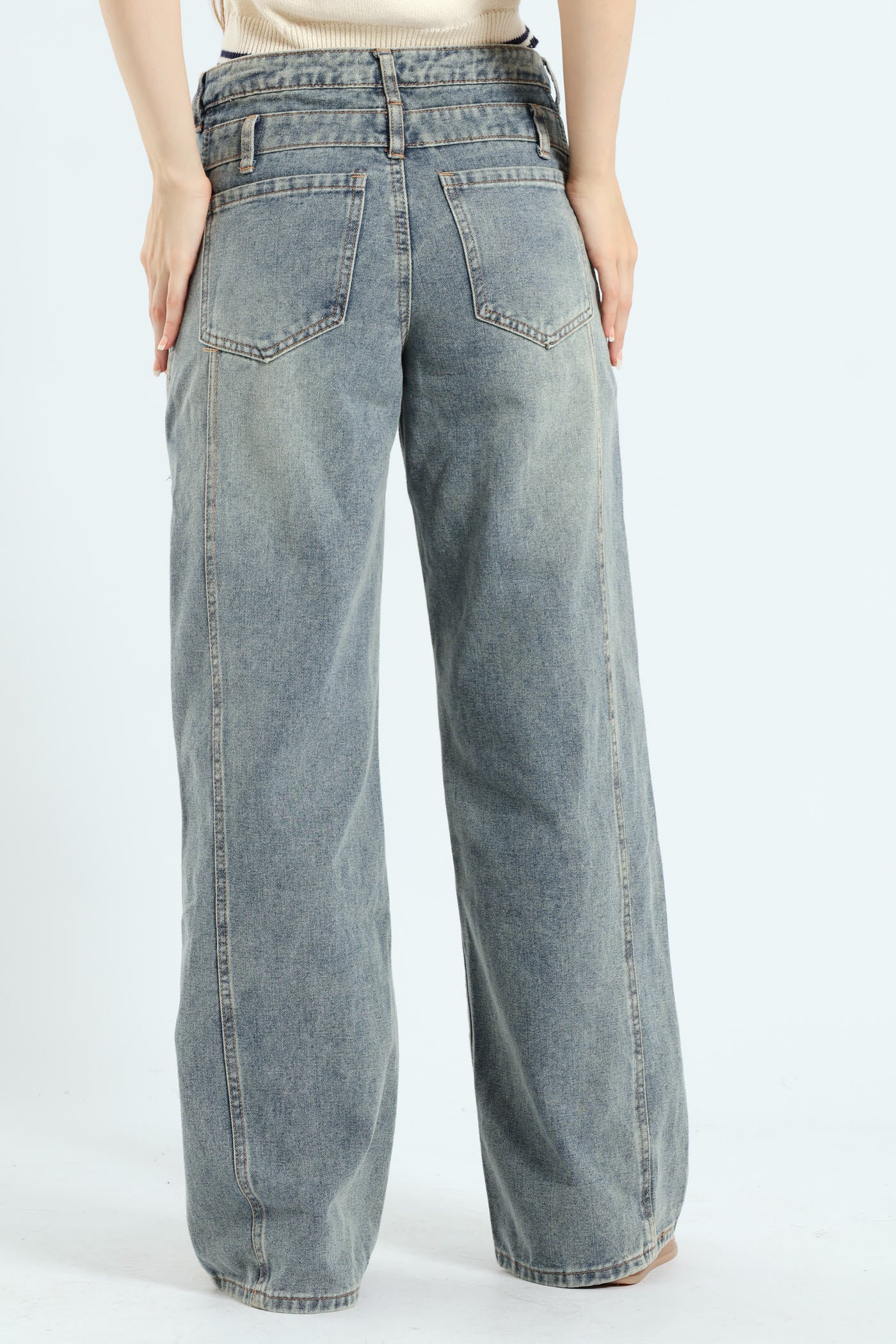 Baggy Denim Jean - Mid Blue - Image 4