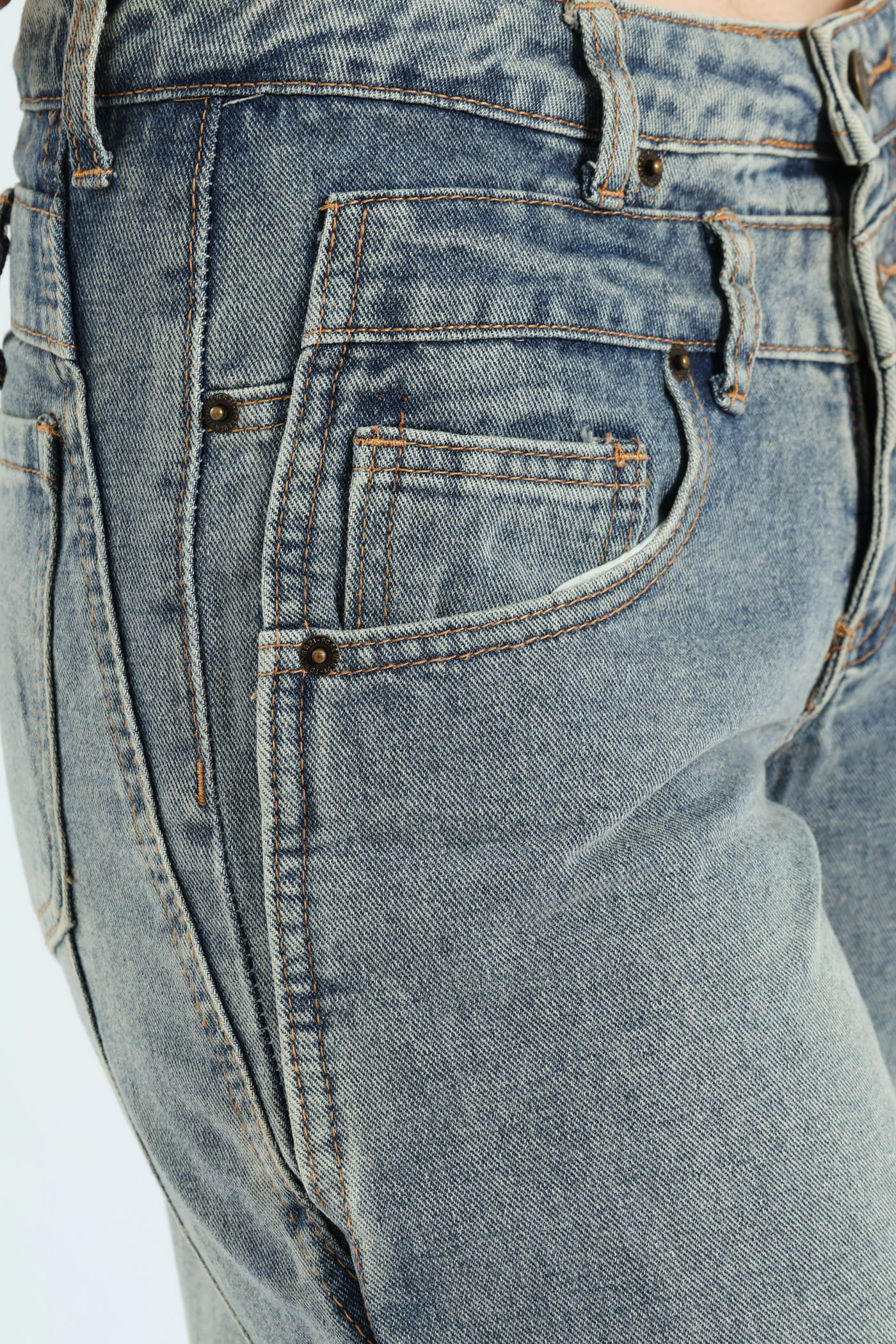 Baggy Denim Jean - Mid Blue - Image 6