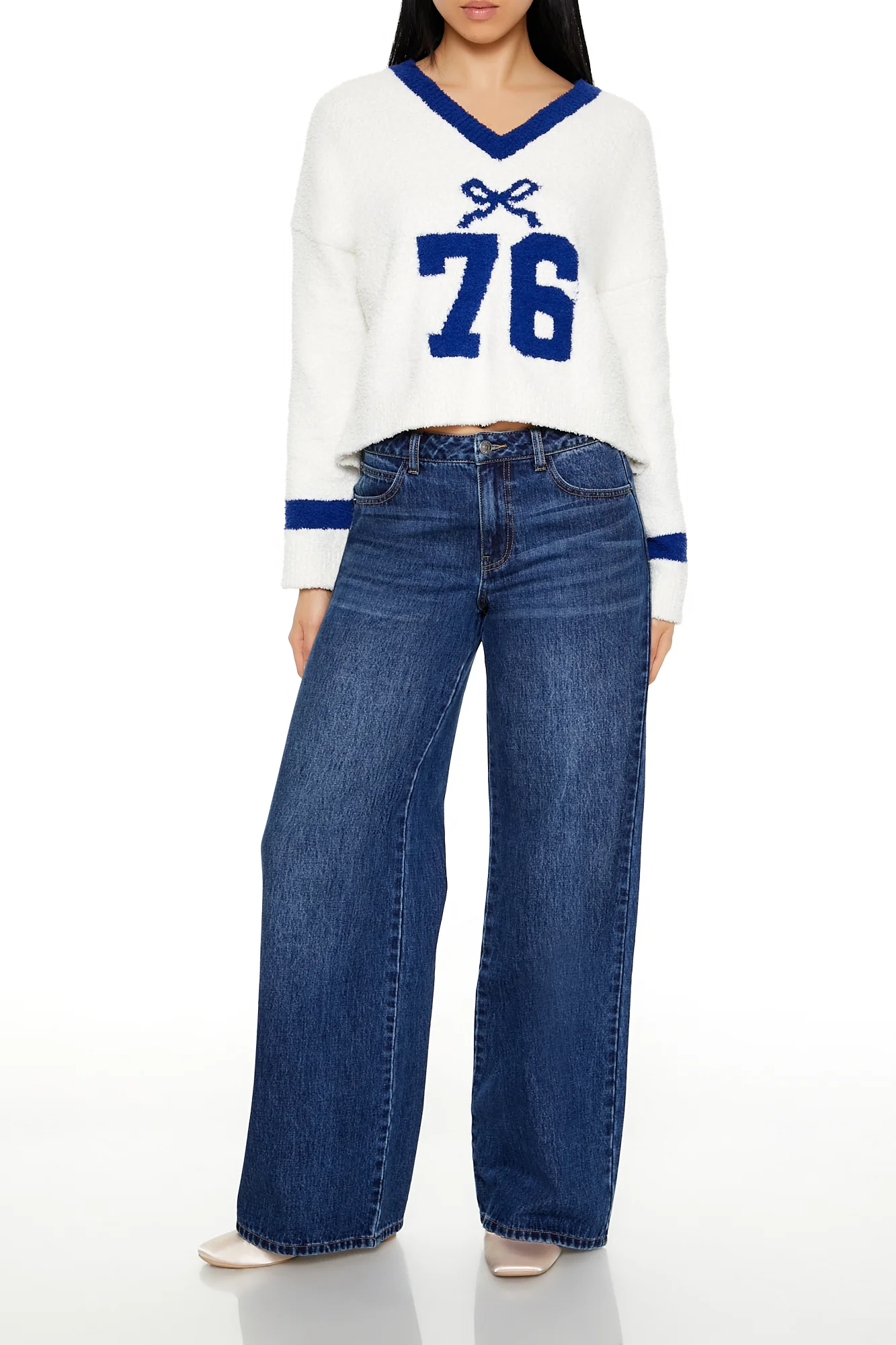 Baggy Denim Jean - Dark Blue - Image 10