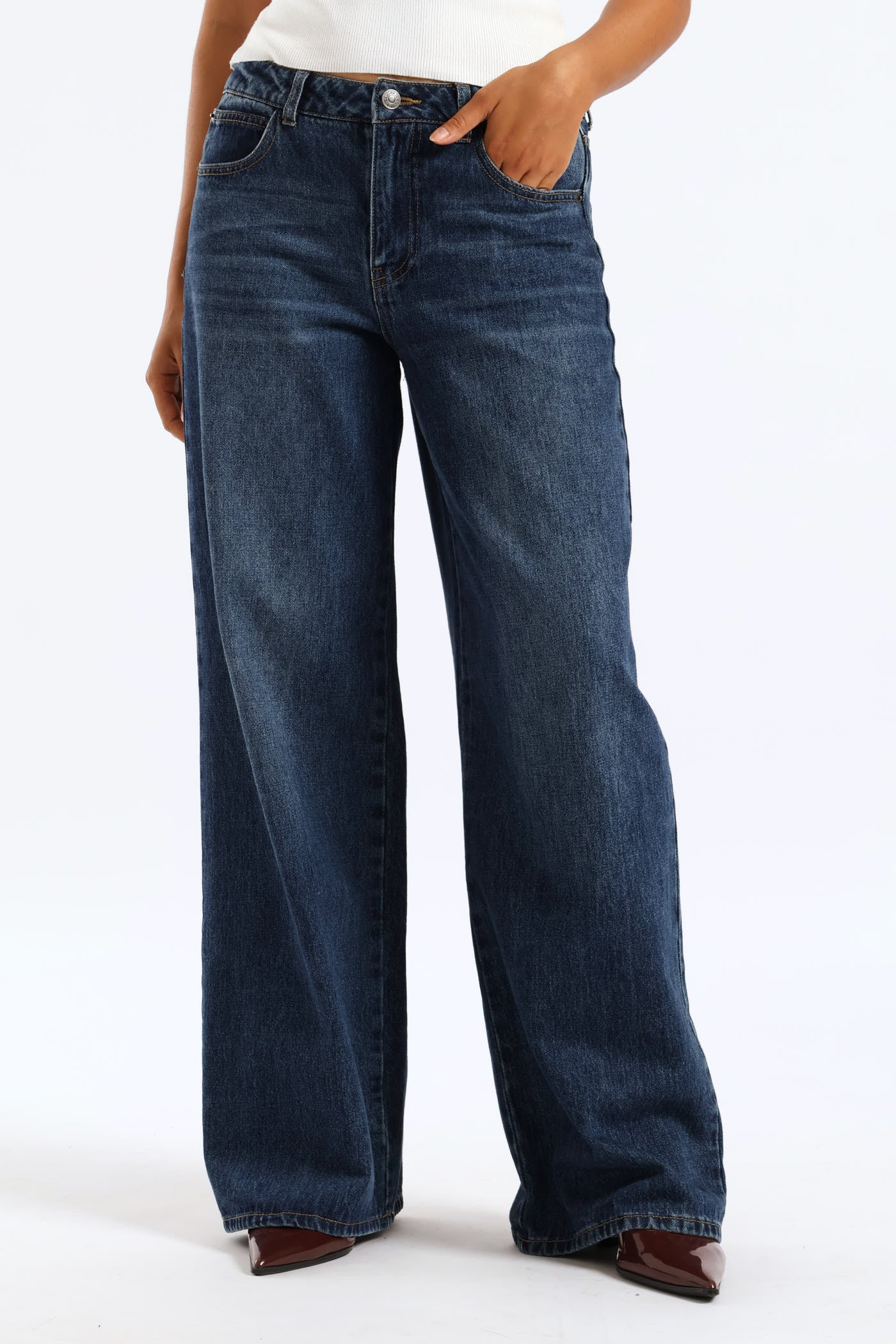 Baggy Denim Jean - Dark Blue - Image 3