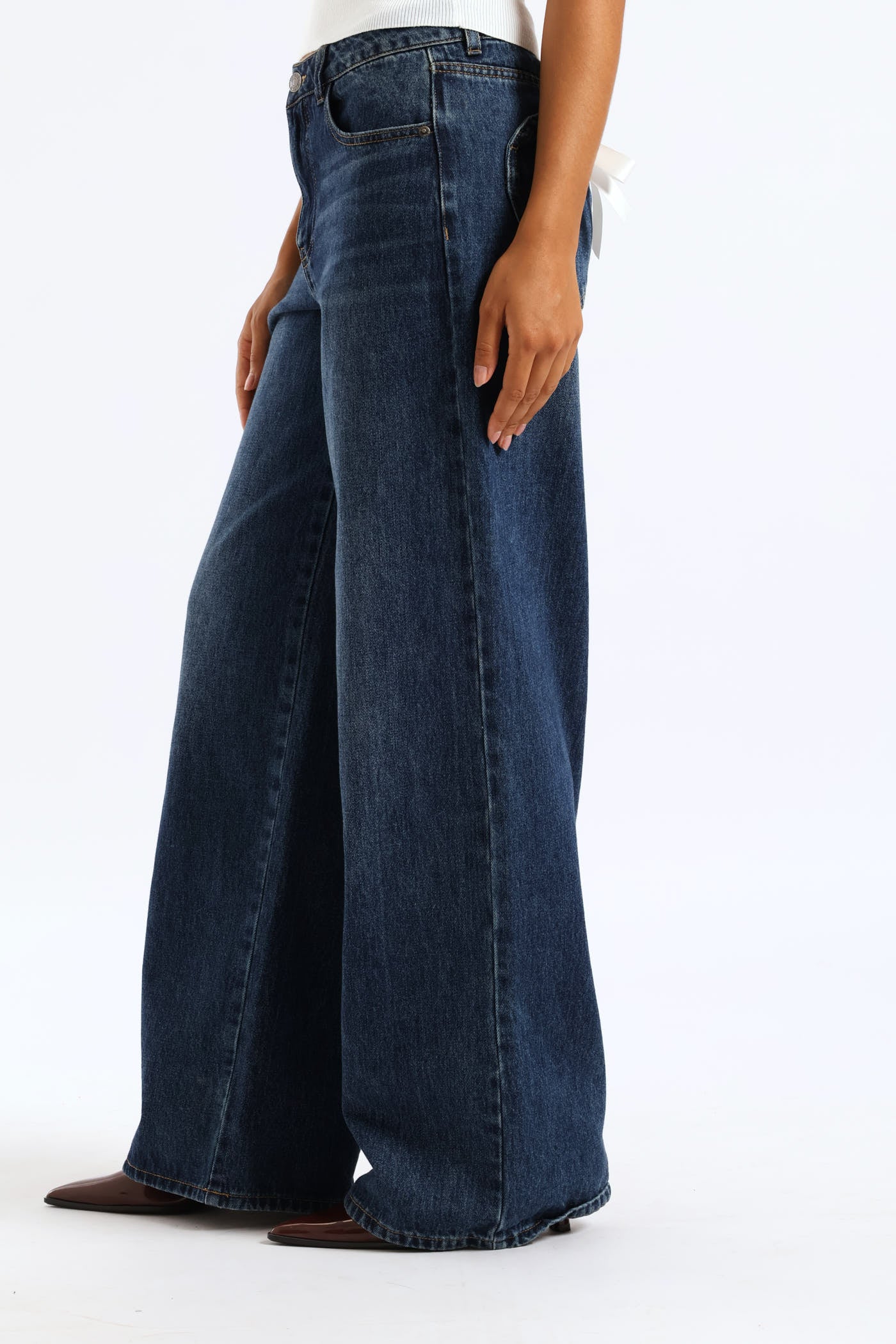 Baggy Denim Jean - Dark Blue - Image 4