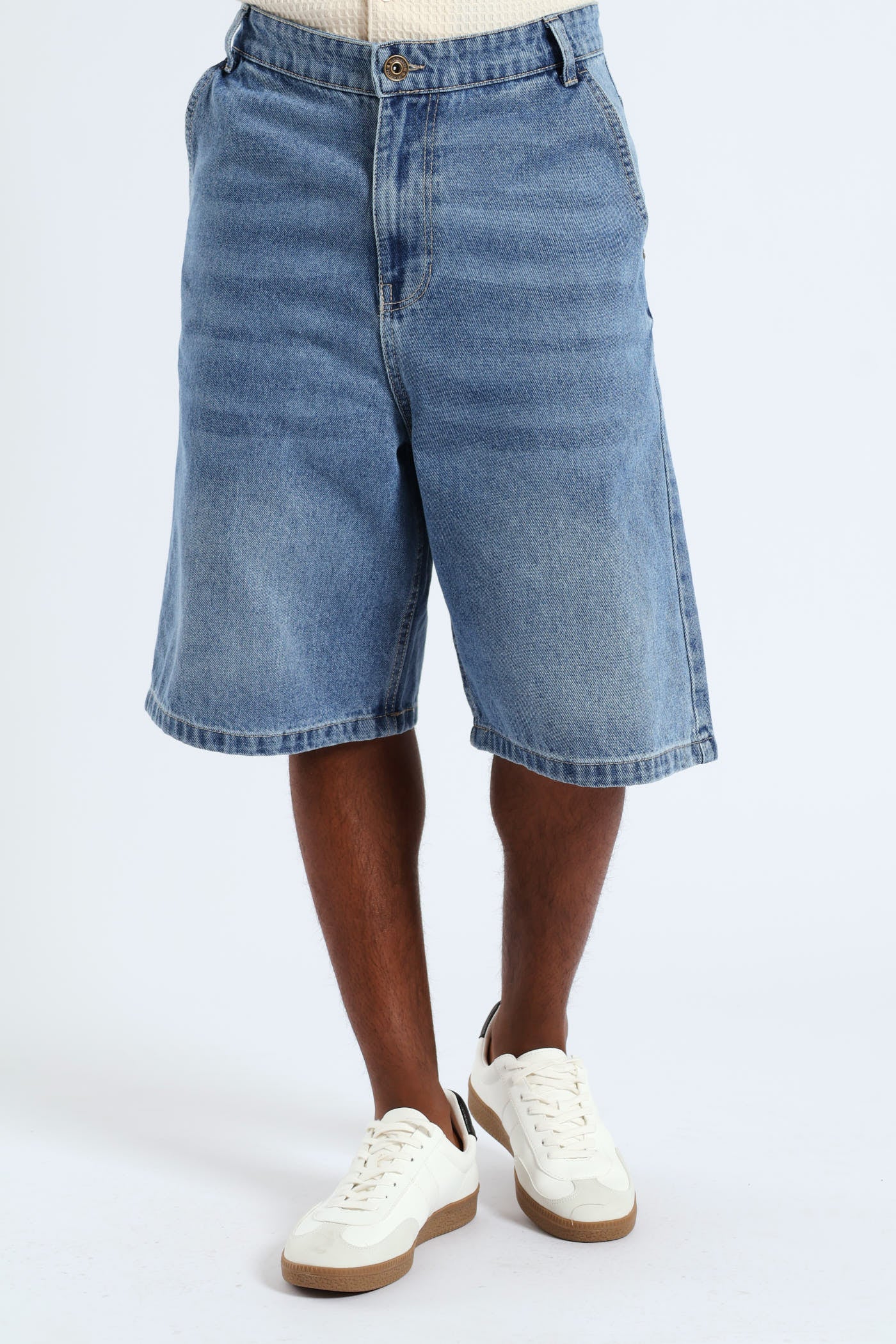 Baggy Denim Shorts - Blue - Image 2