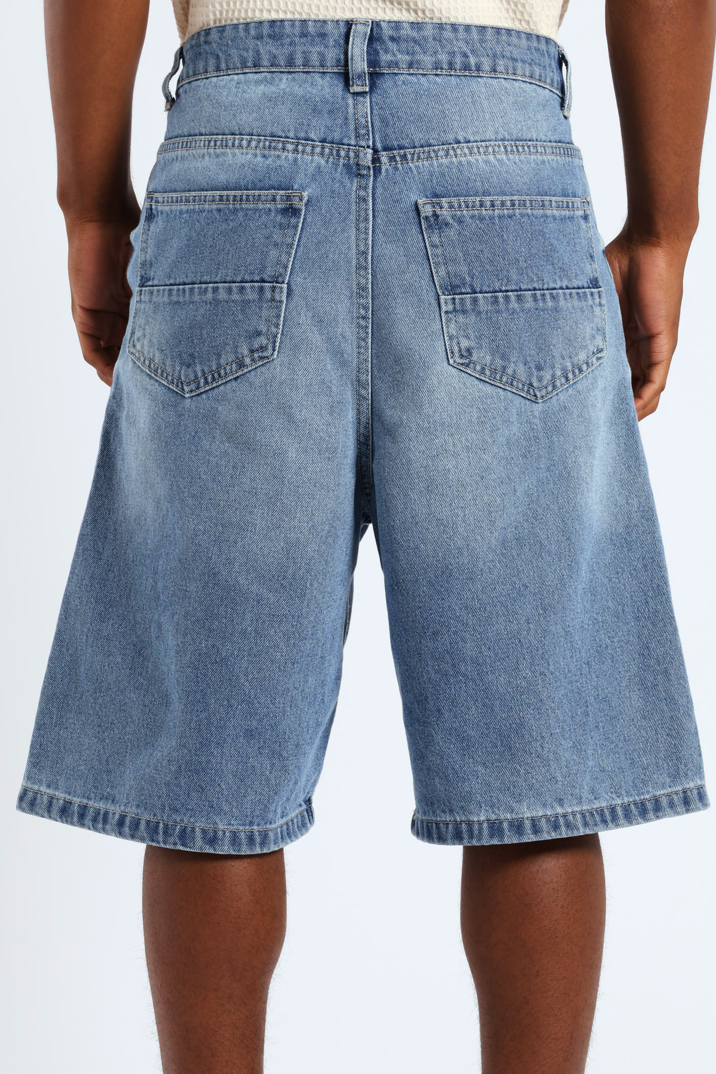 Baggy Denim Shorts - Blue - Image 5