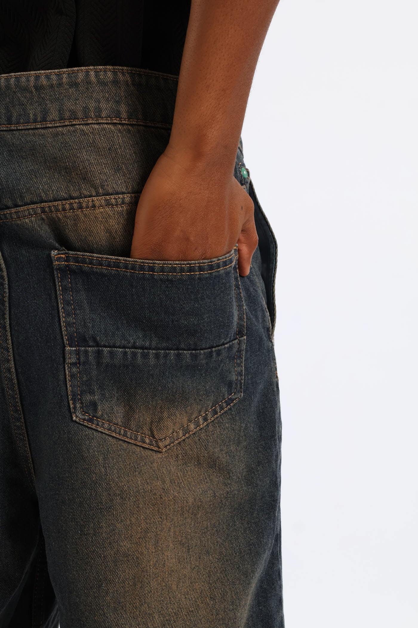 Baggy Fit Denim Short - Mid Blue - Image 6
