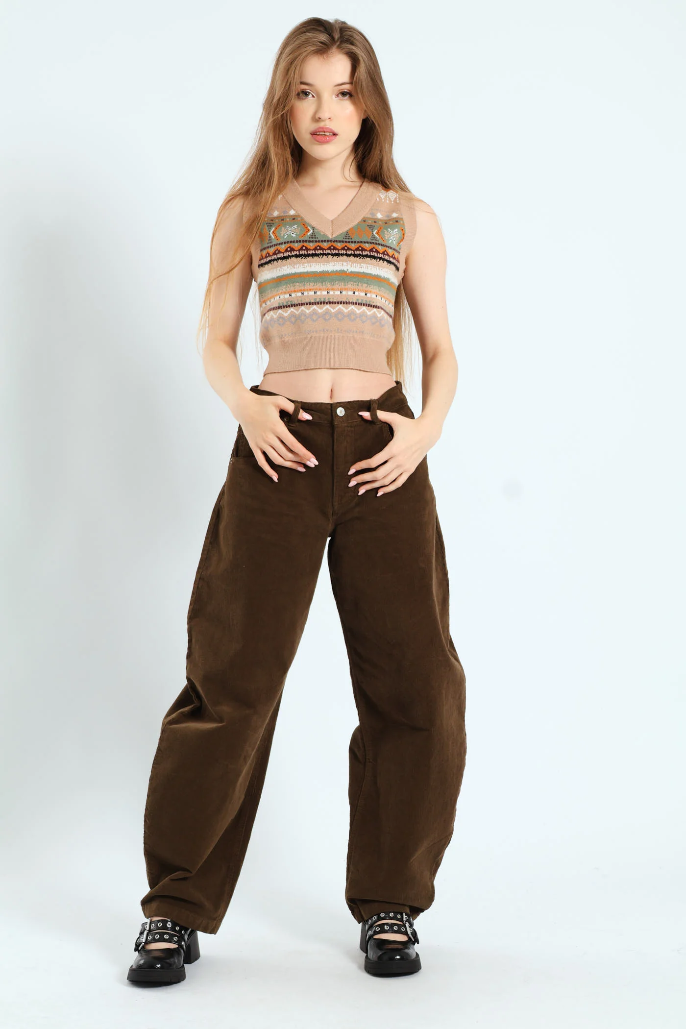 Baggy Denim Pant - Khaki - Image 2
