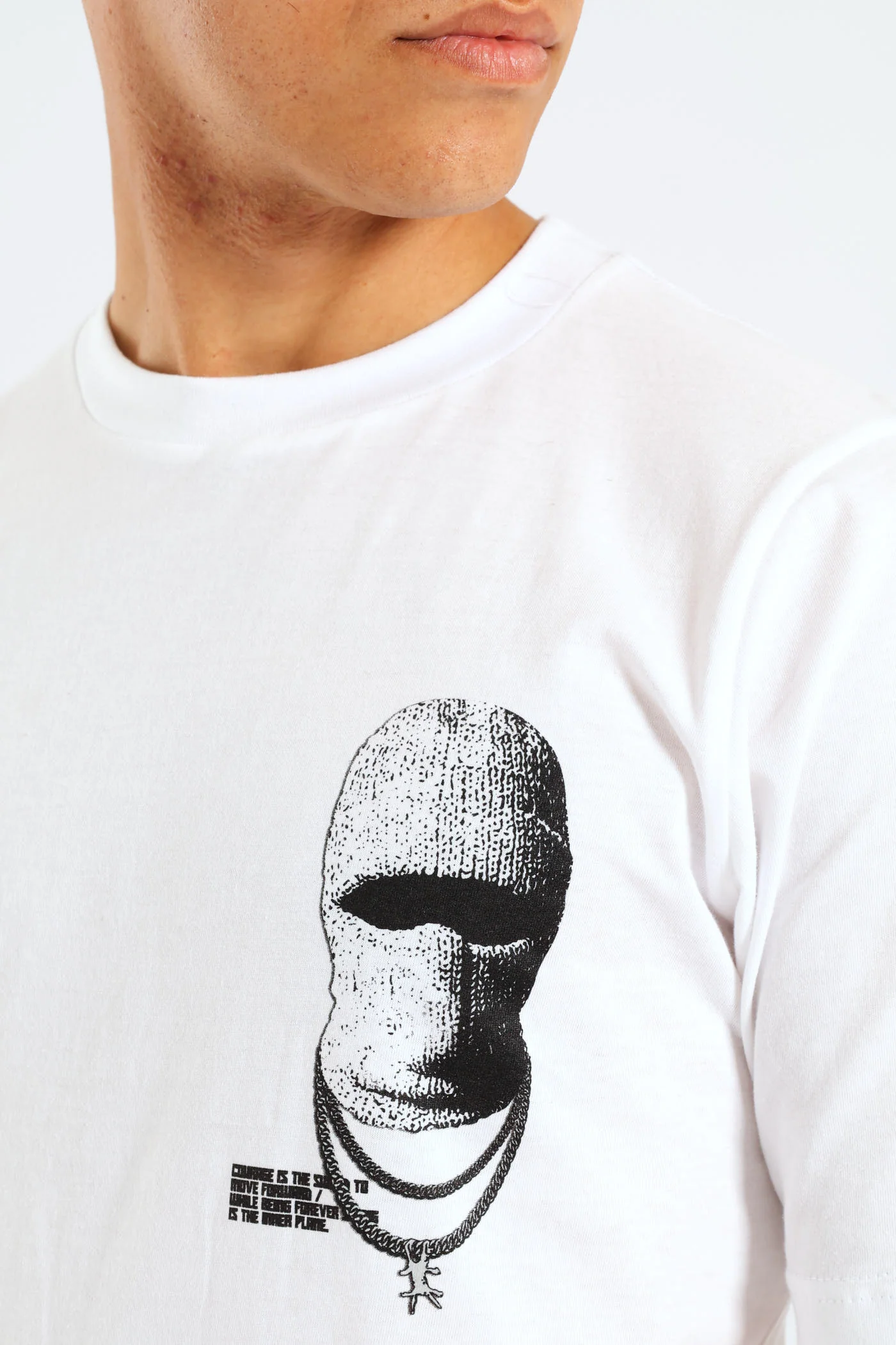Balaclava Print Tee - White - Image 2