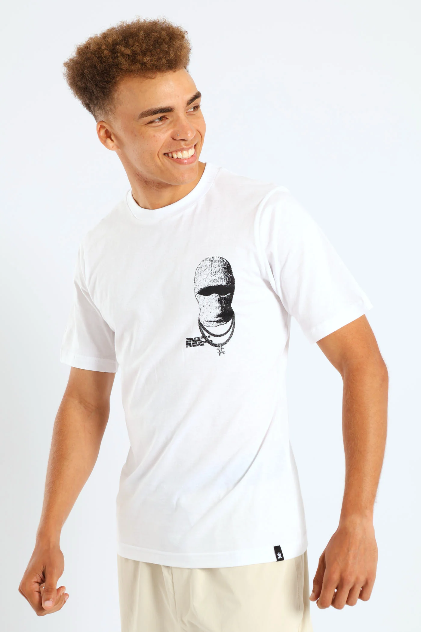 Balaclava Print Tee - White - Image 5