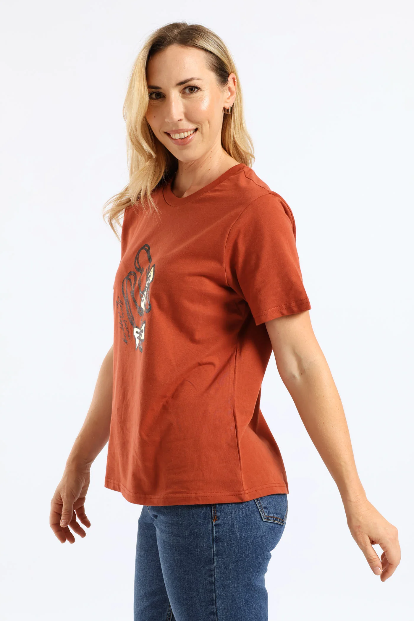 Ballet Shoes Boxy Tee - Crimson - Image 3