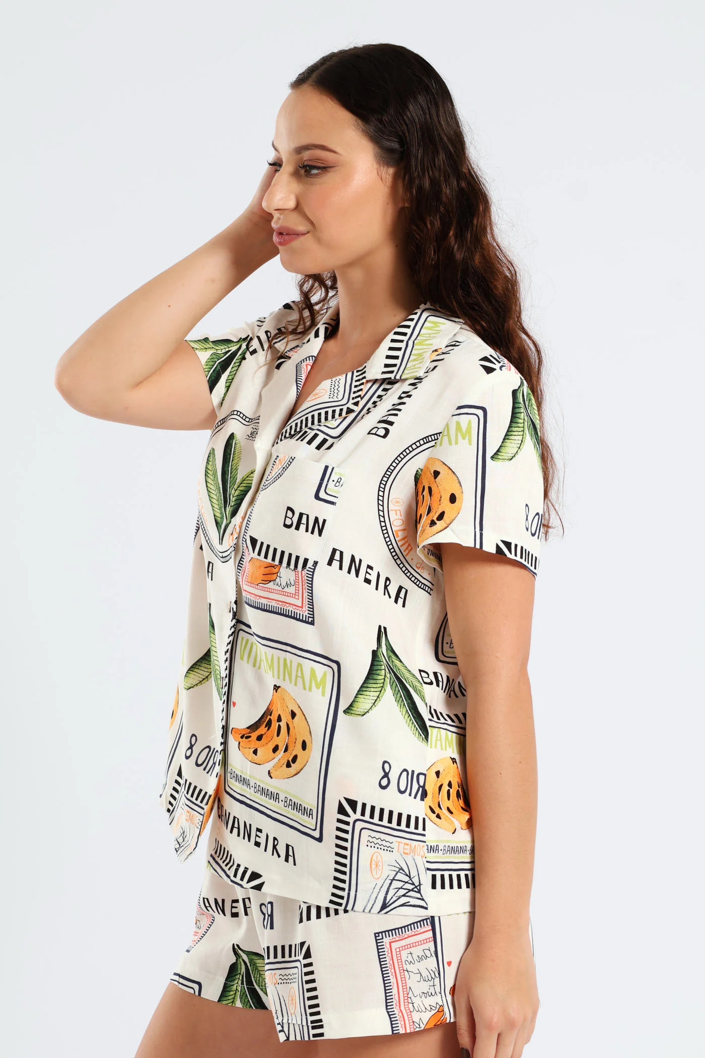 Bananas Button Through & Woven Short Set - Multi - Image 3