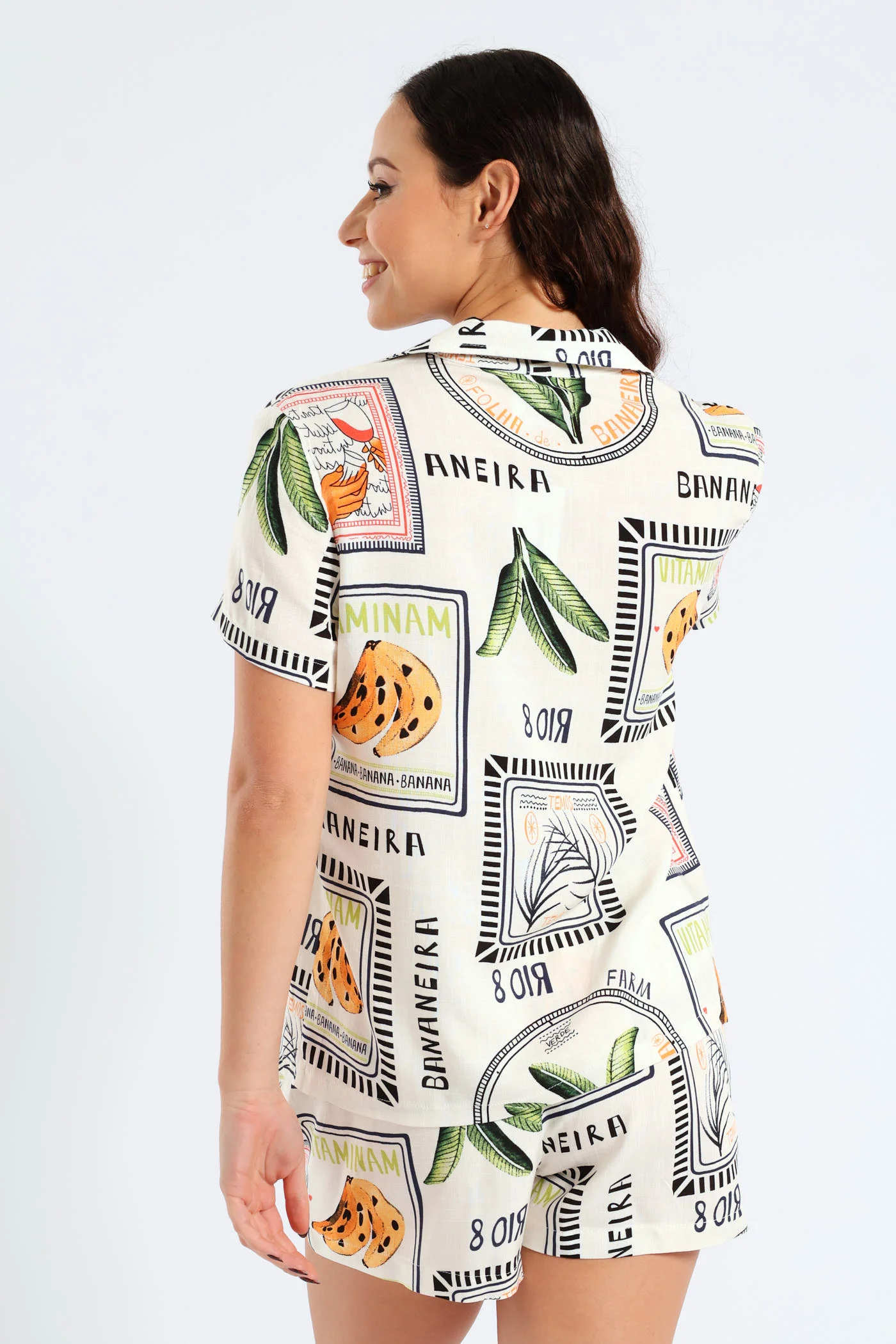 Bananas Button Through & Woven Short Set - Multi - Image 4