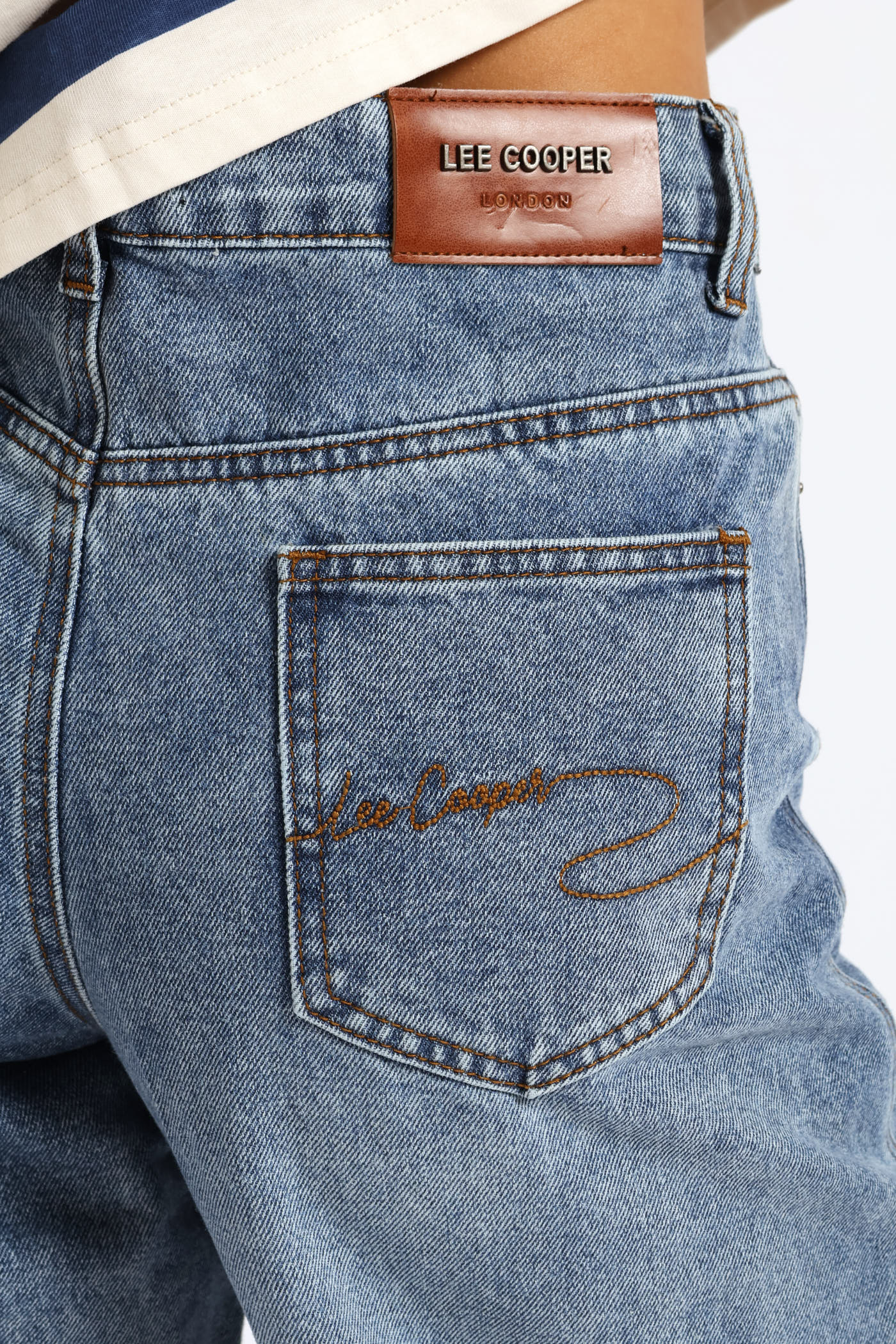 Barrel Leg Denim - Mid Wash - Image 2