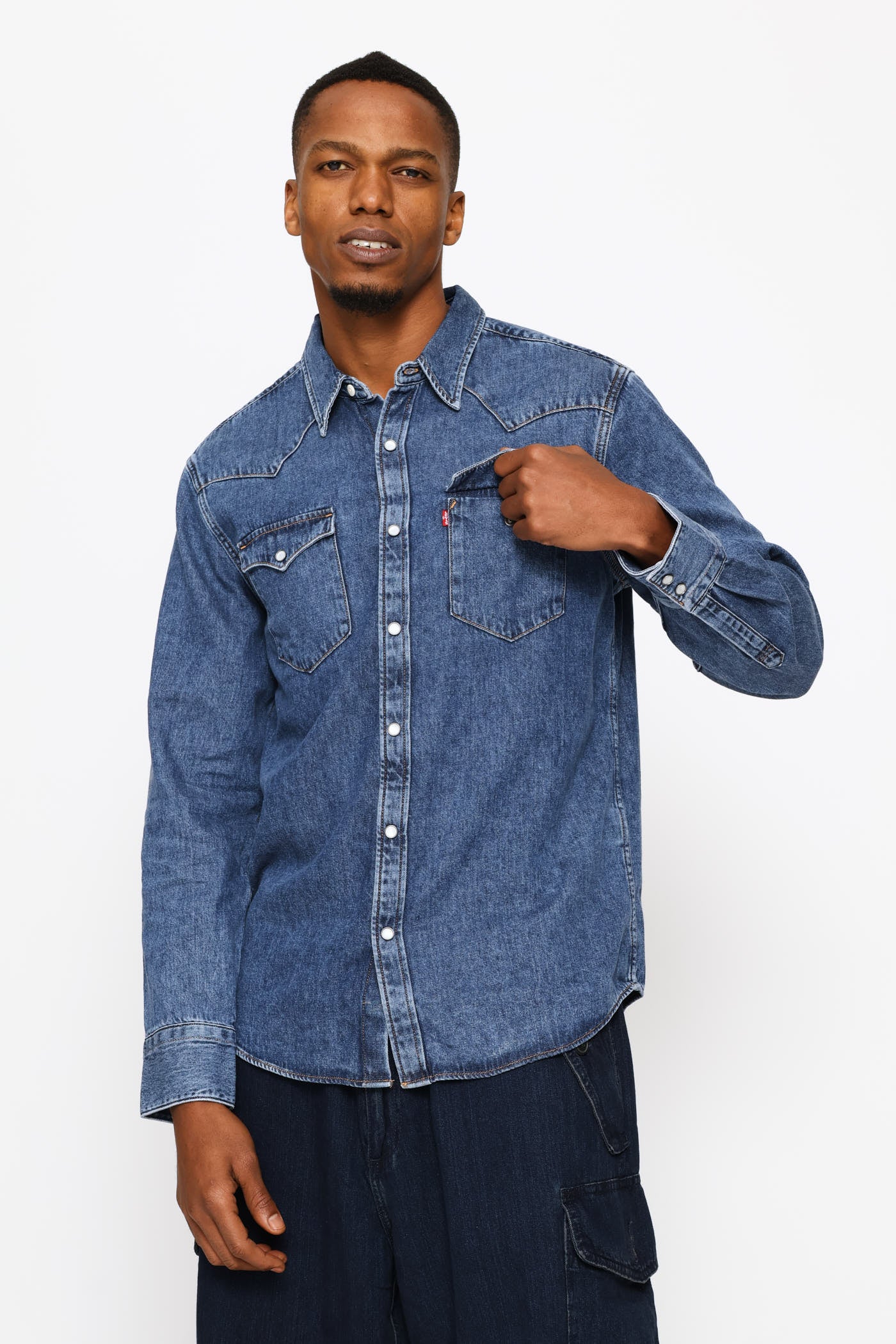Barstow Standard Solucell Western Shirt - Mid Wash - Image 3