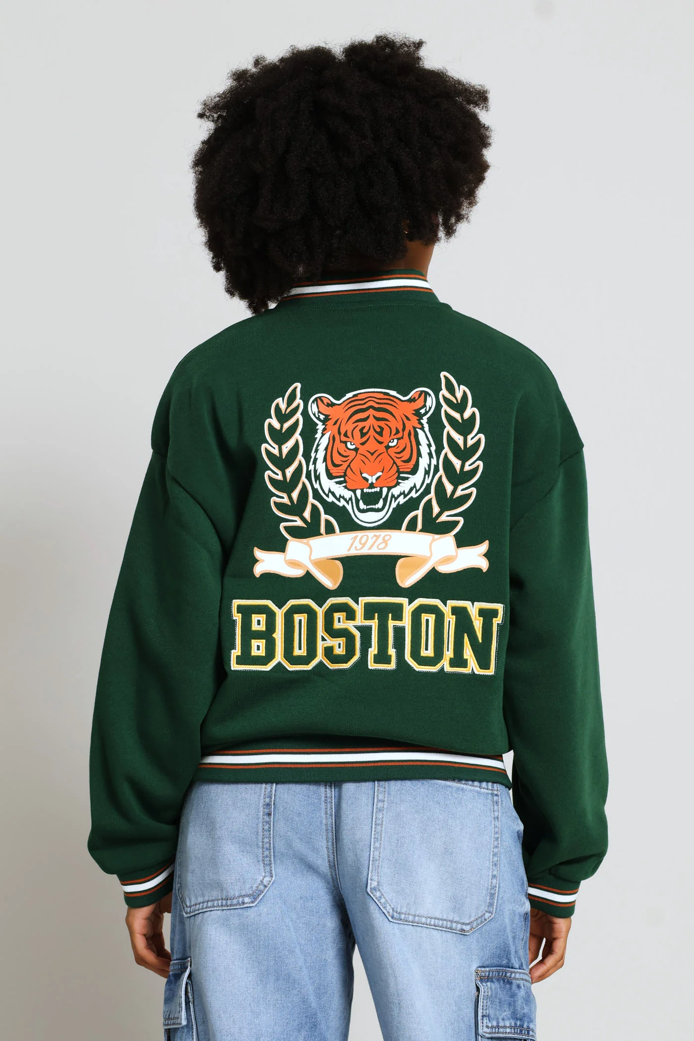 Baseball Fleece Jacket - Bottle Green - Image 2