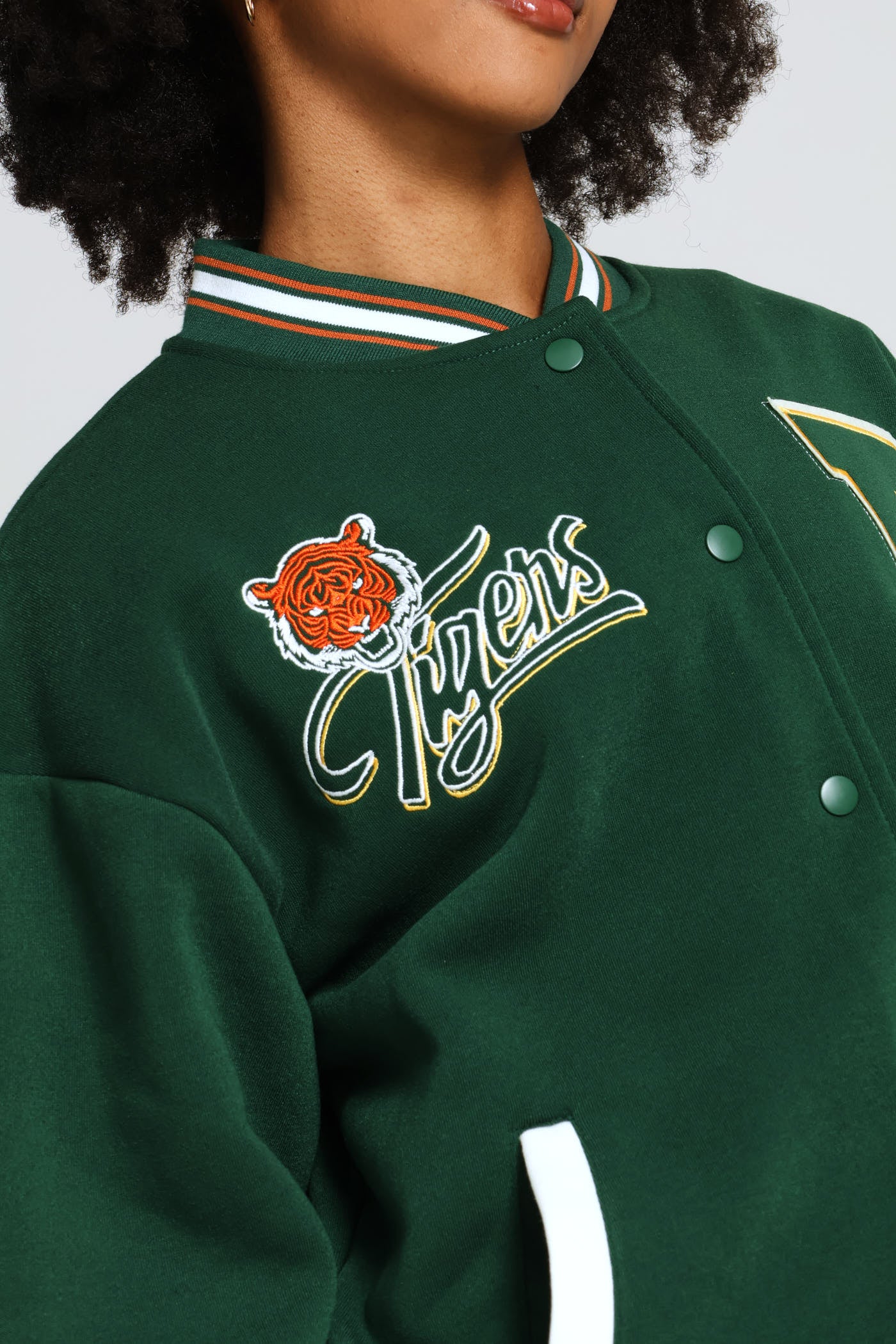 Baseball Fleece Jacket - Bottle Green - Image 3