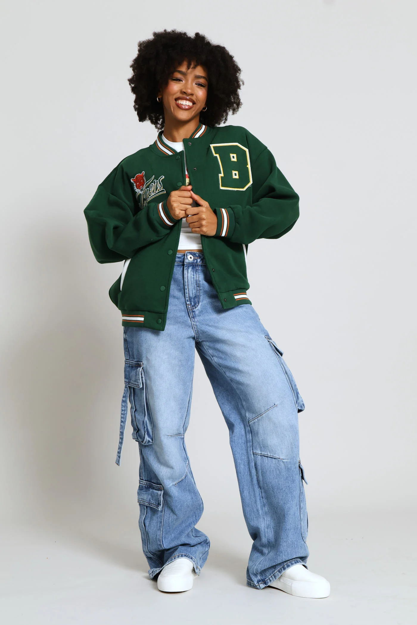 Baseball Fleece Jacket - Bottle Green - Image 7