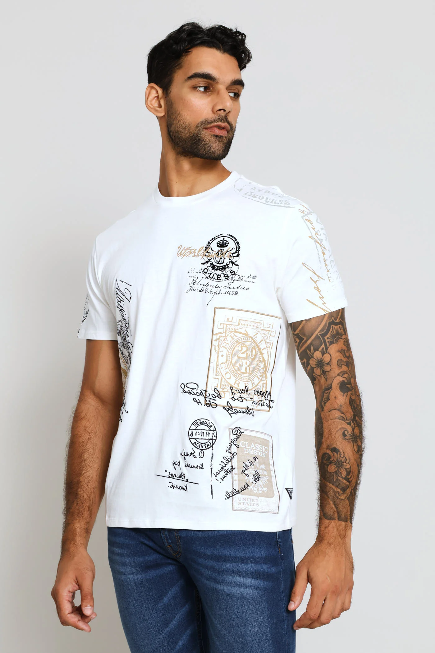 Basic 1981 Postage Tee - White - Image 4