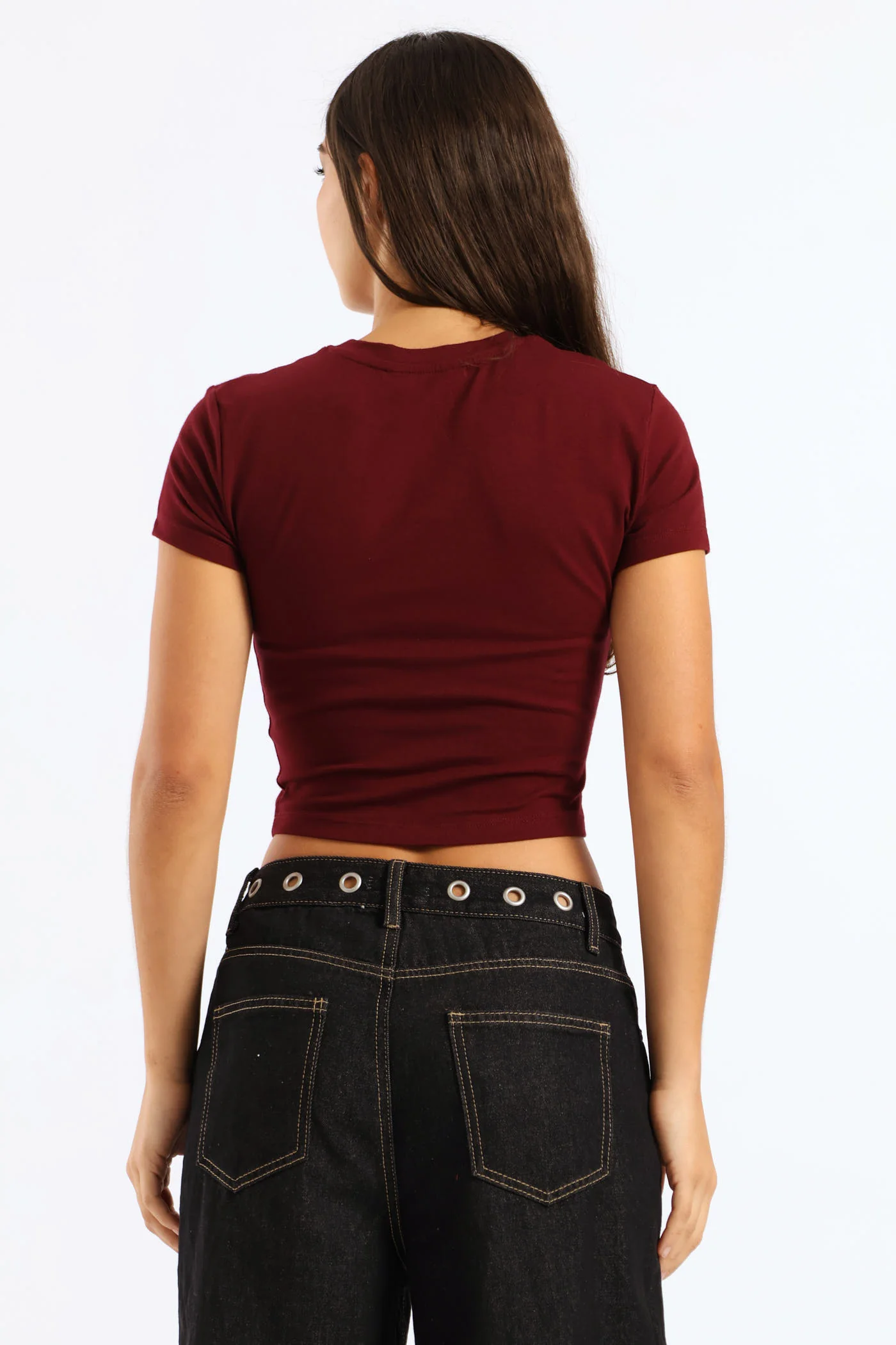 Basic Baby Tee - Burgundy - Image 2