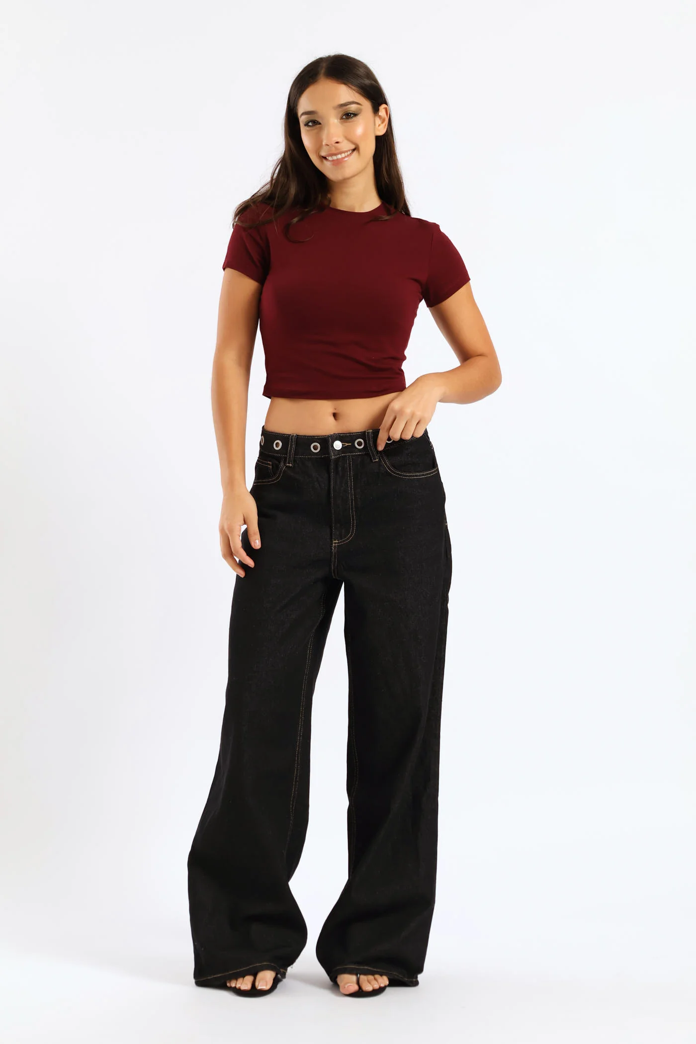 Basic Baby Tee - Burgundy - Image 4
